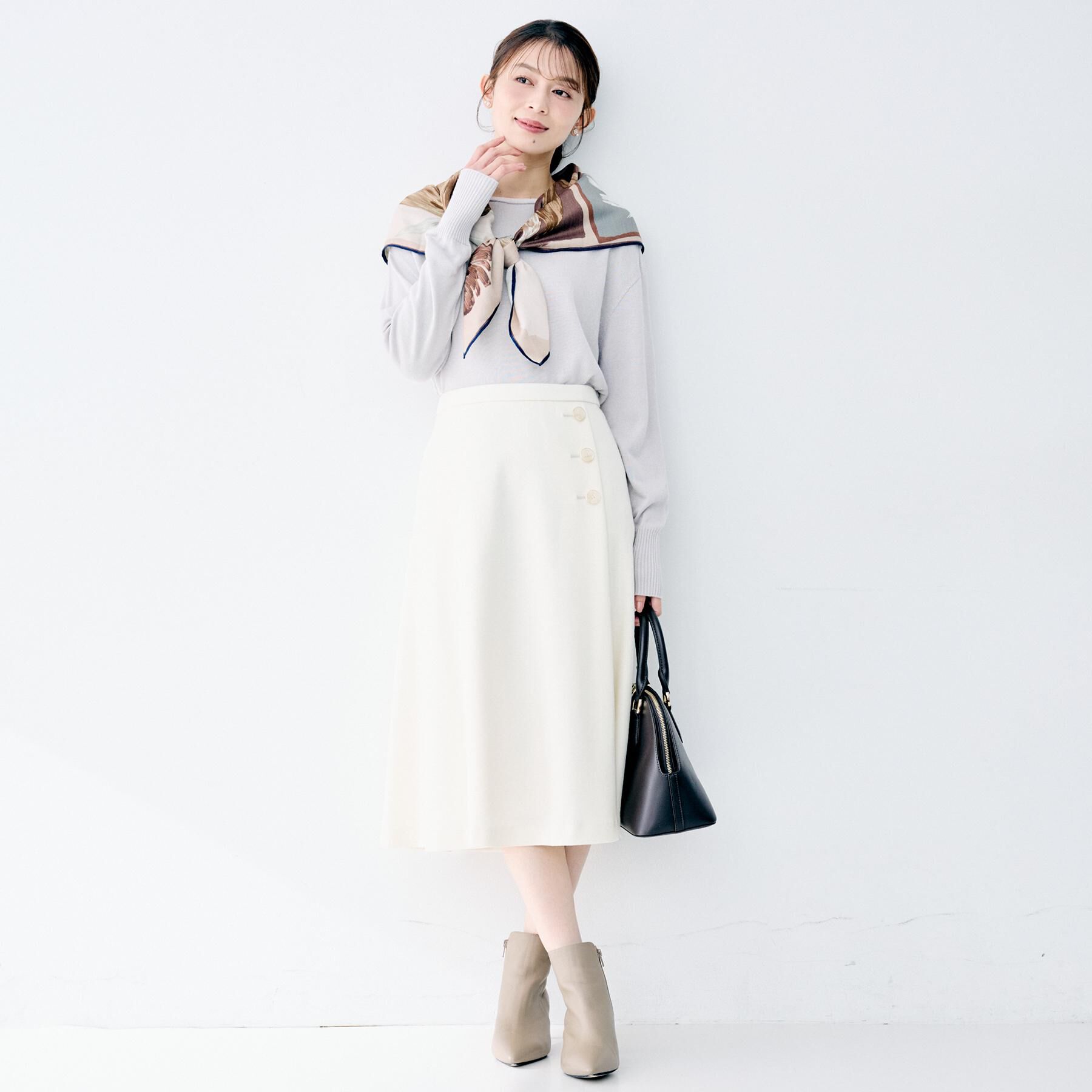 UNTITLED「【ウール100%/後ろウエストゴム】ミルドスムースフレアスカート」|スカート|