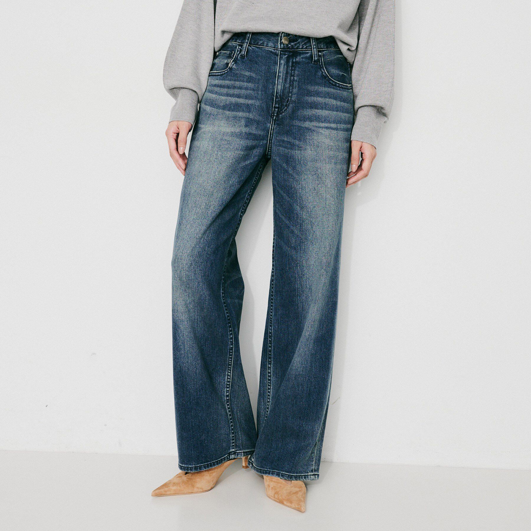 UNTITLED「【 Healthy DENIM 】別注 Pink Pepper ワイドストレートデニム」|デニム|ブルー(093)