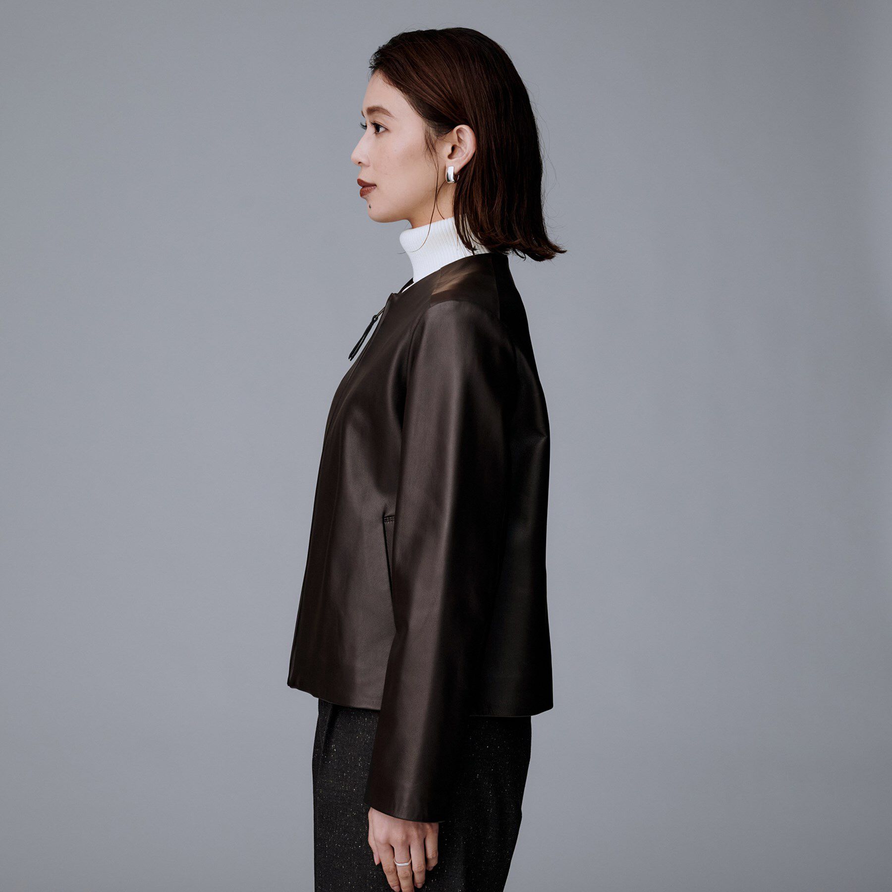 UNTITLED「【着丈短め/柔らかな質感】ラムレザージャケット」|ライダースジャケット|