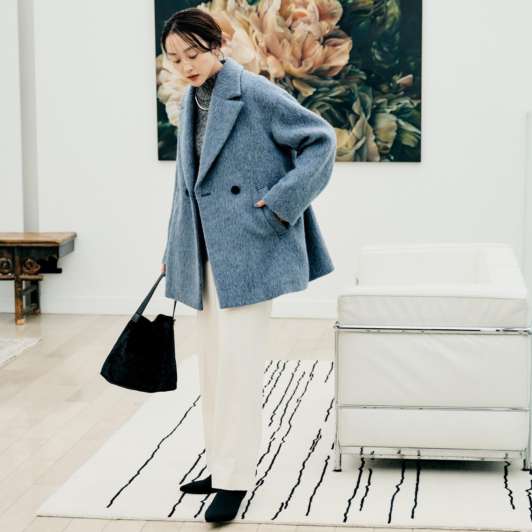 UNTITLED「【エレガントジャケット/アウター】イタリアンシャギーPコート」|ピーコート|