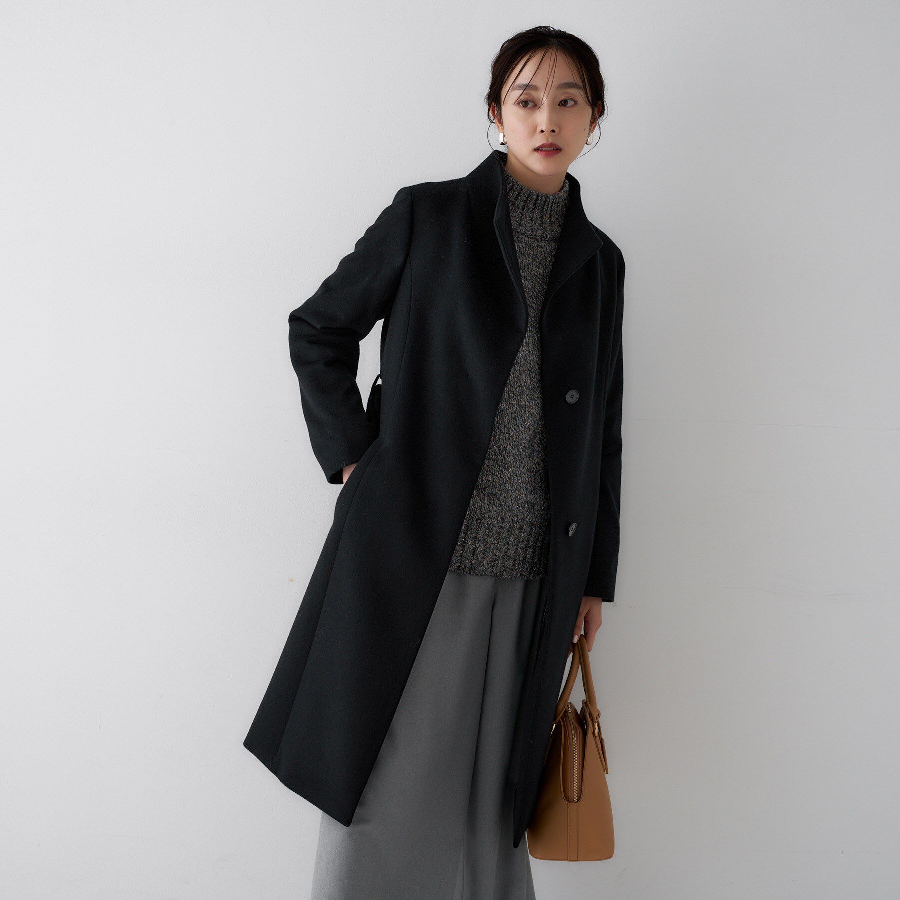 UNTITLED「【きれいめ/スタイリッシュ】2WAYスタンドカラーロングコート」|その他|