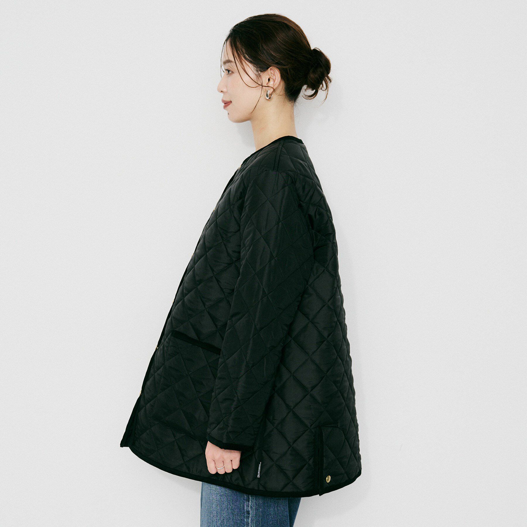 UNTITLED「【 TRADITIONAL WEATHERWEAR 】アークリー Aライン ミドルコート」|ノーカラーコート|