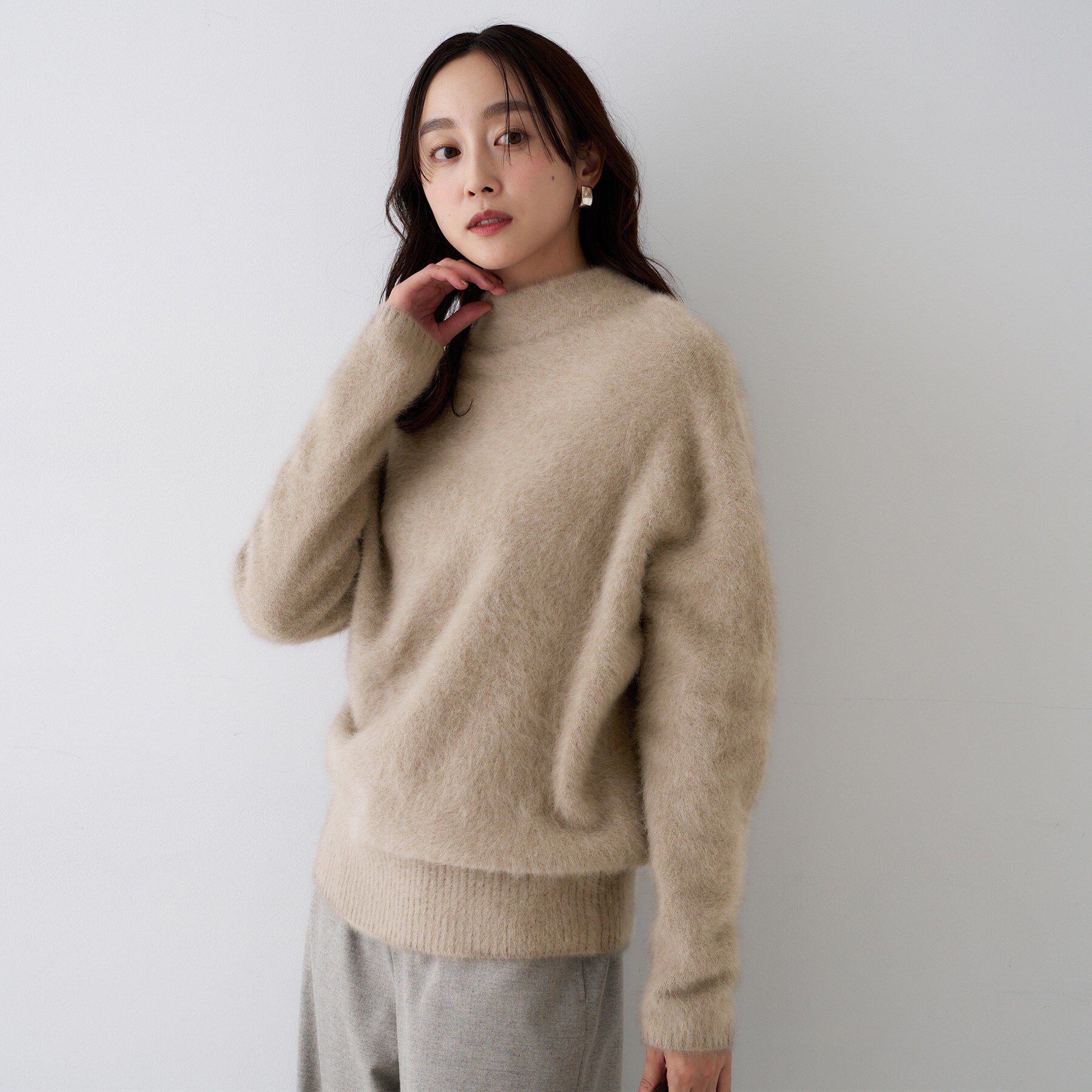 UNTITLED「【大人な品格/ふわふわニット】フォックスカシミヤ コクーンニット」|ニット・セーター|