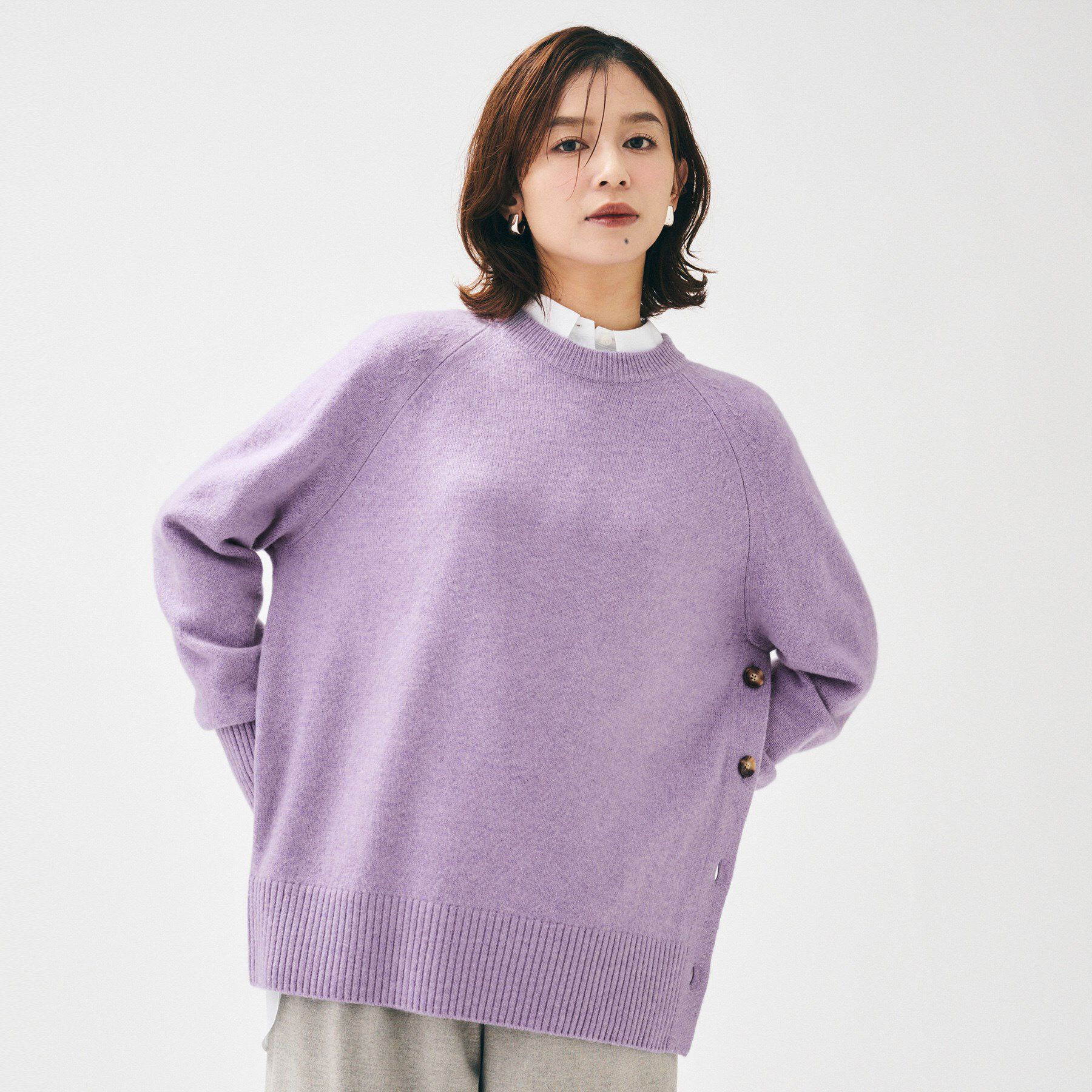 UNTITLED「【重ね着もおすすめ/洗える】ウールカシミヤ クルーネックニット」|ニット・セーター|