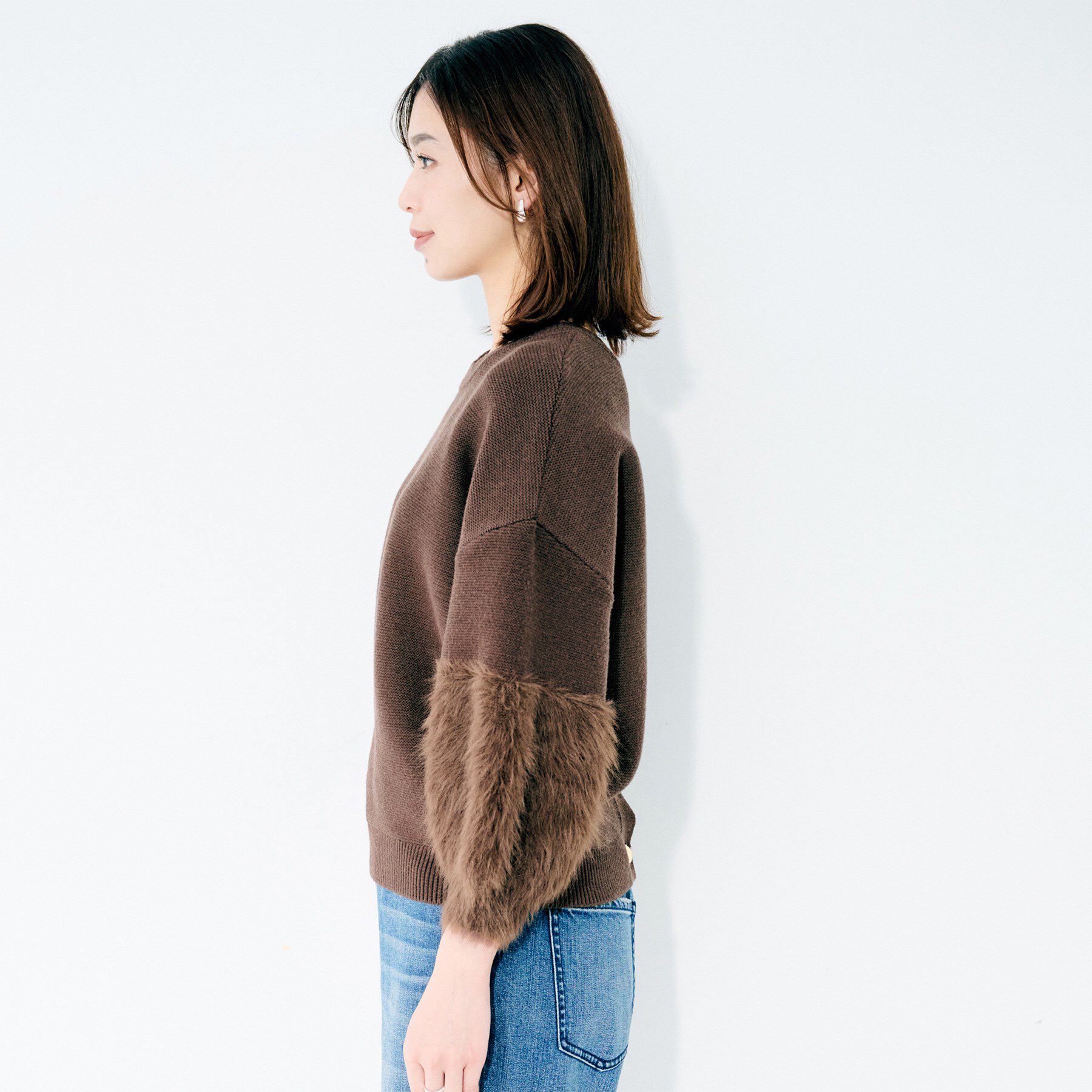 UNTITLED「【TORRAZZO DONNA】ファースリーブ2wayプルオーバー」|Tシャツ・カットソー|