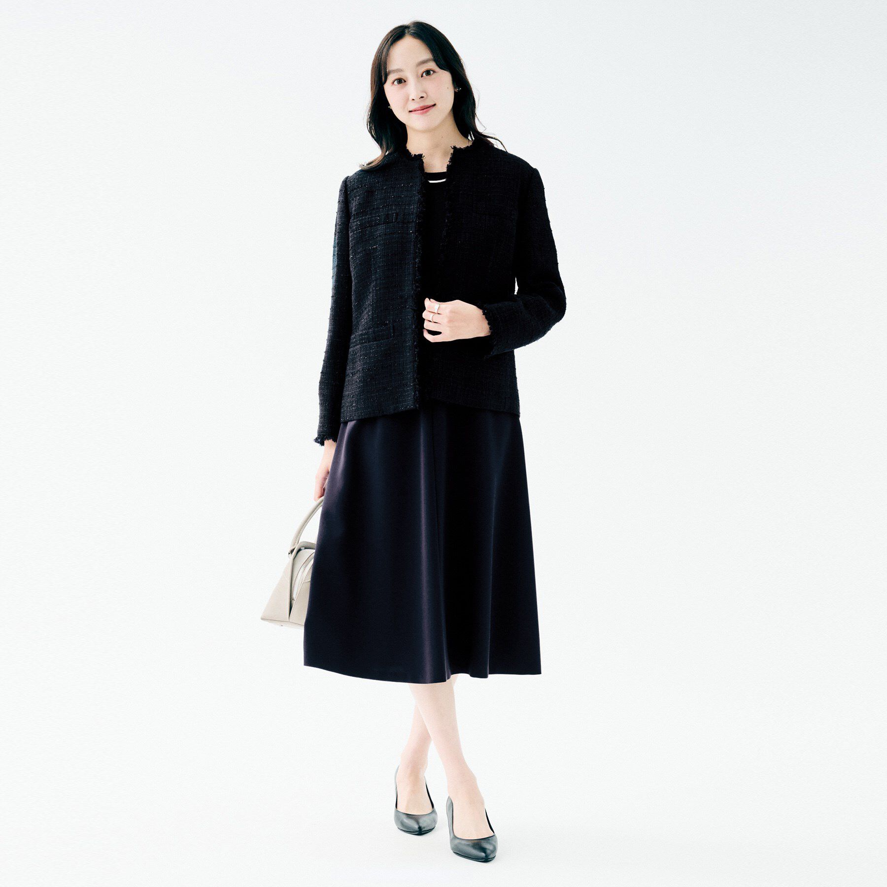 UNTITLED「【洗える/ストレッチ性/フォーマル】フレアワンピース」|ワンピース|