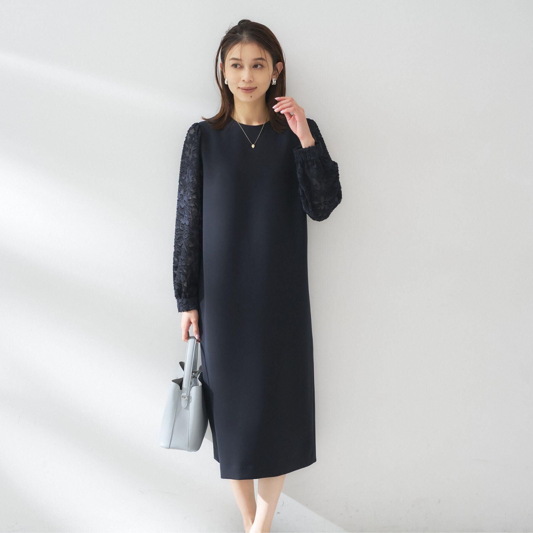 UNTITLED「【お呼ばれドレス/洗える】カットジャカードスリーブ ワンピース」|ワンピース|