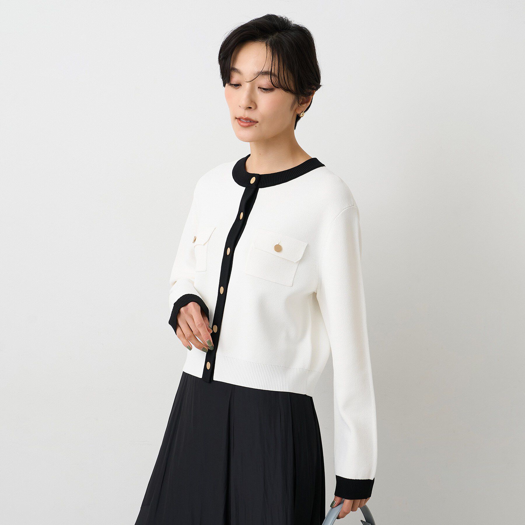 UNTITLED「【洗える/ジャケット風】ミラノリブカーディガン」|カーディガン|