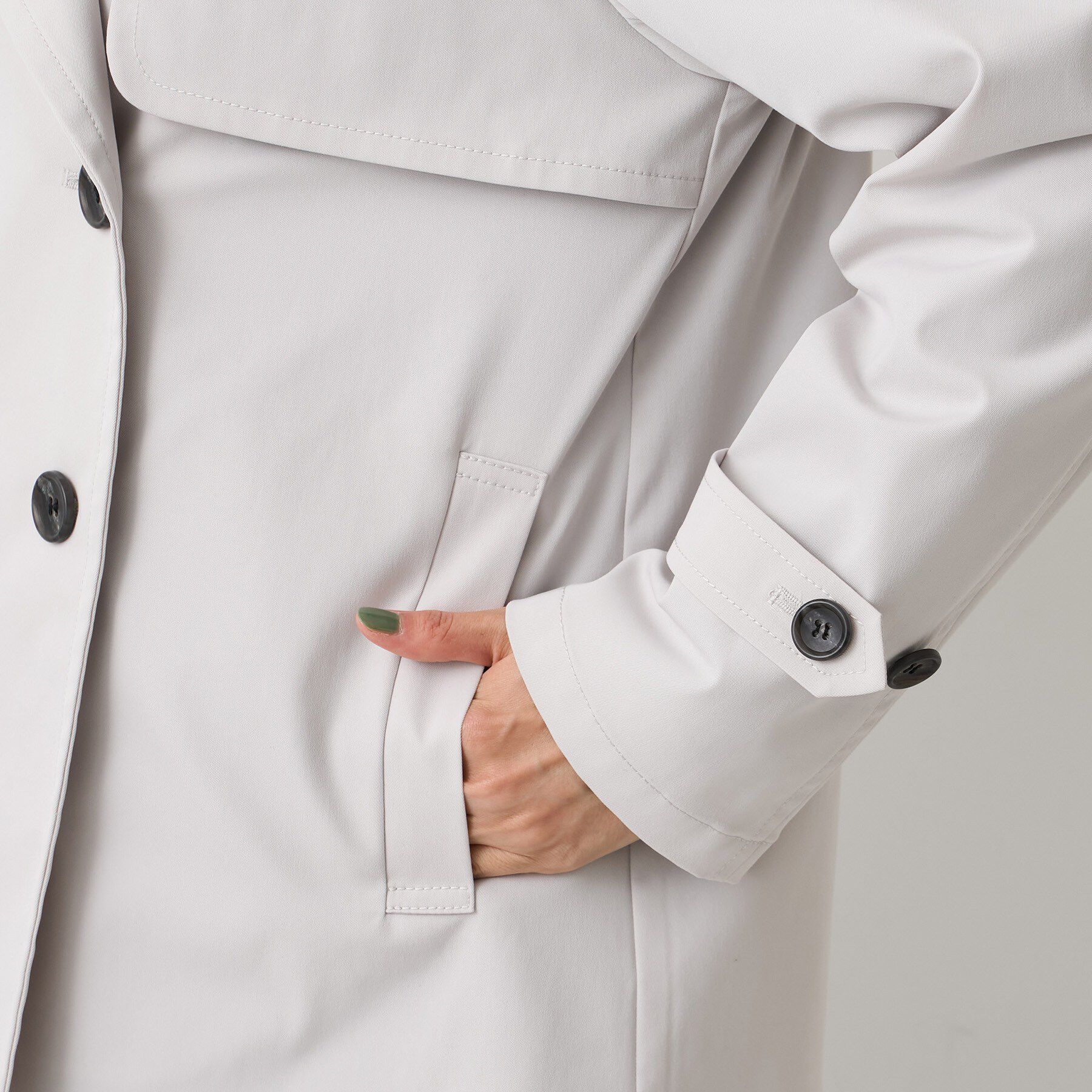 UNTITLED「【定番人気/はっ水/洗える】タスランショートトレンチコート」|トレンチコート|