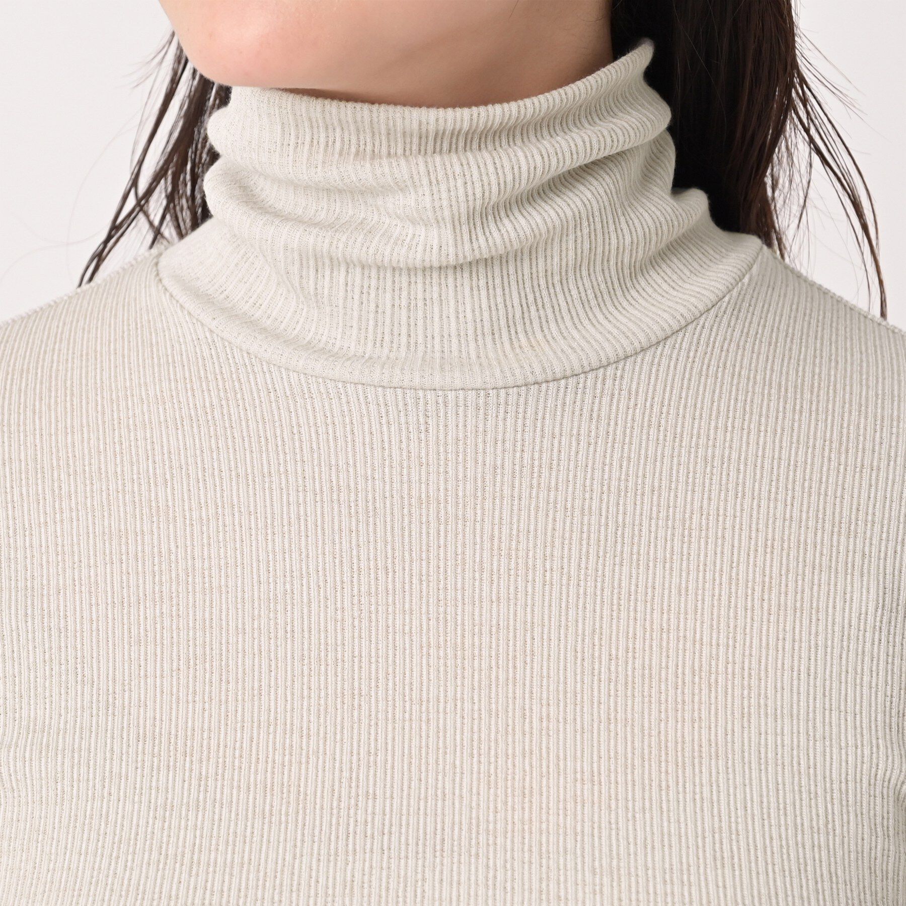 UNTITLED「【洗える/レイヤードインナー】ナチュラルテレコハイネックプルオーバー」|Tシャツ・カットソー|