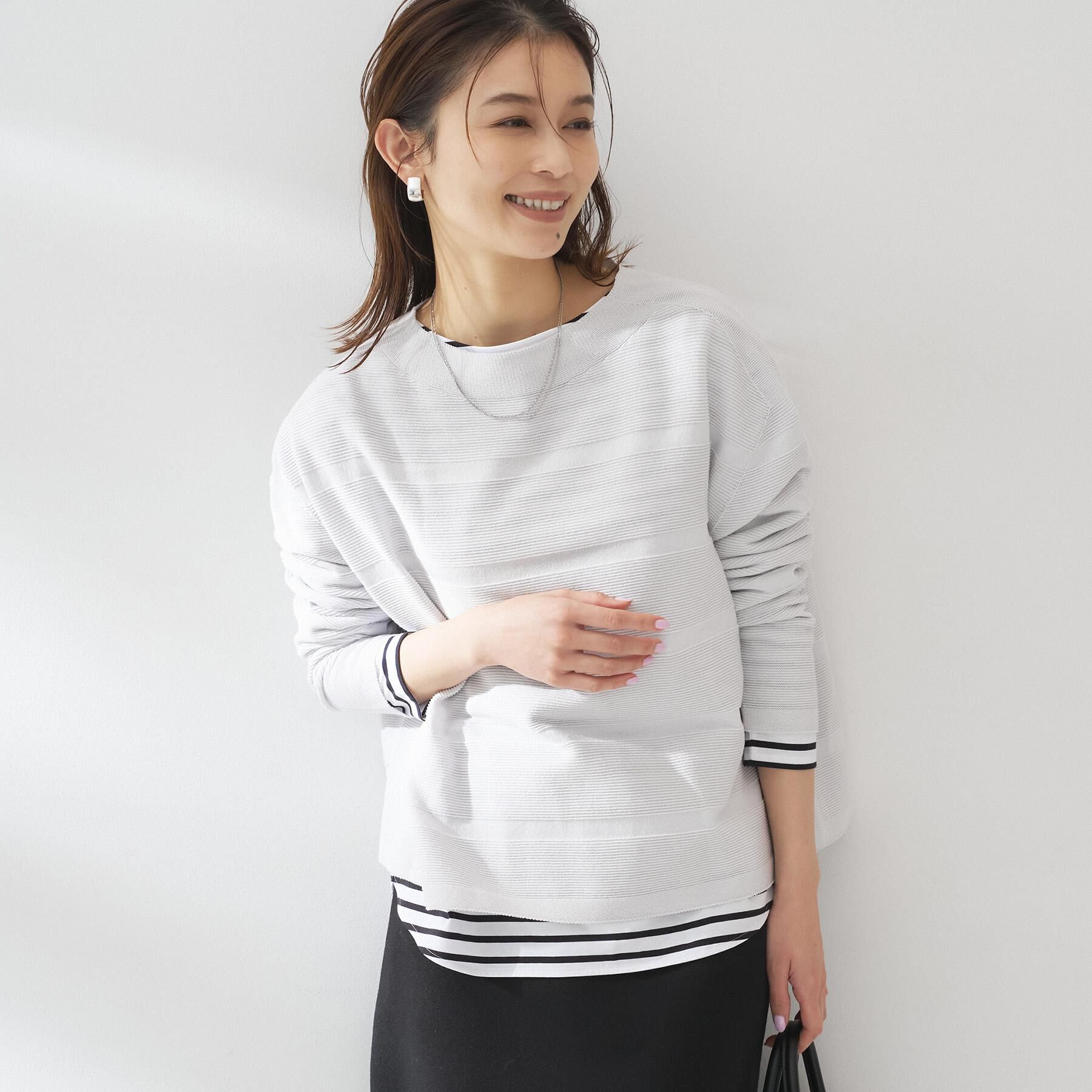 UNTITLED「【ゆったり/洗える】クロップドニットプルオーバー」|ニット・セーター|