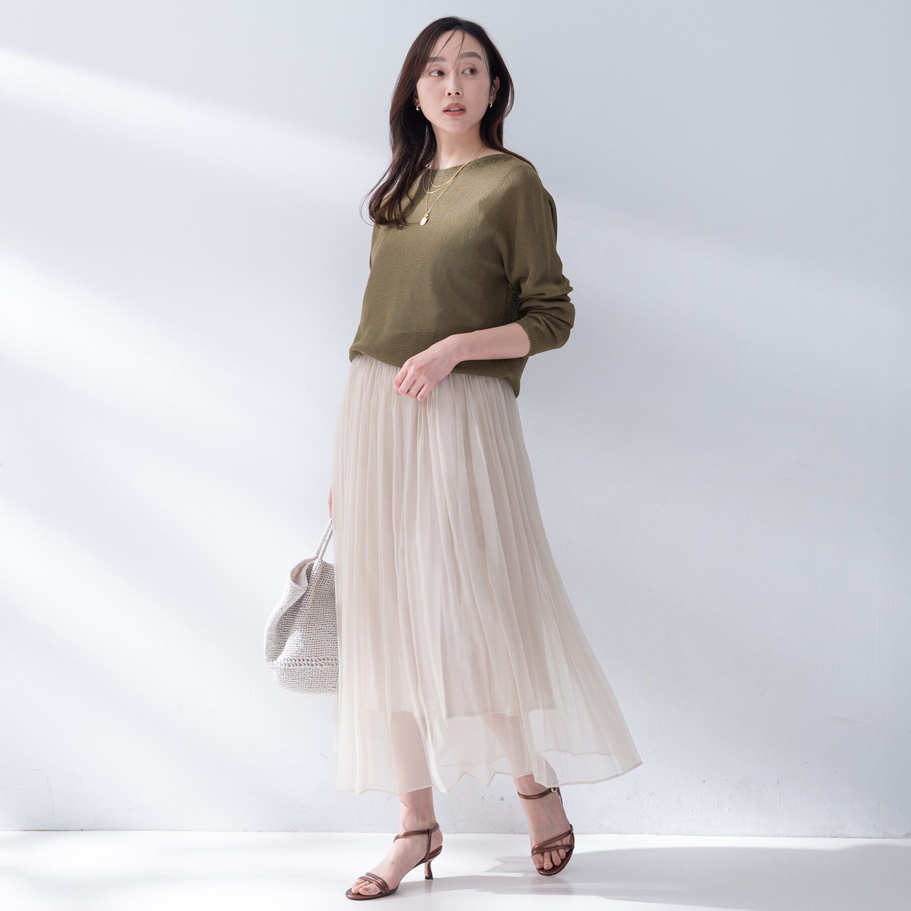 UNTITLED「ドライタッチボートネックニット」|ニット・セーター|