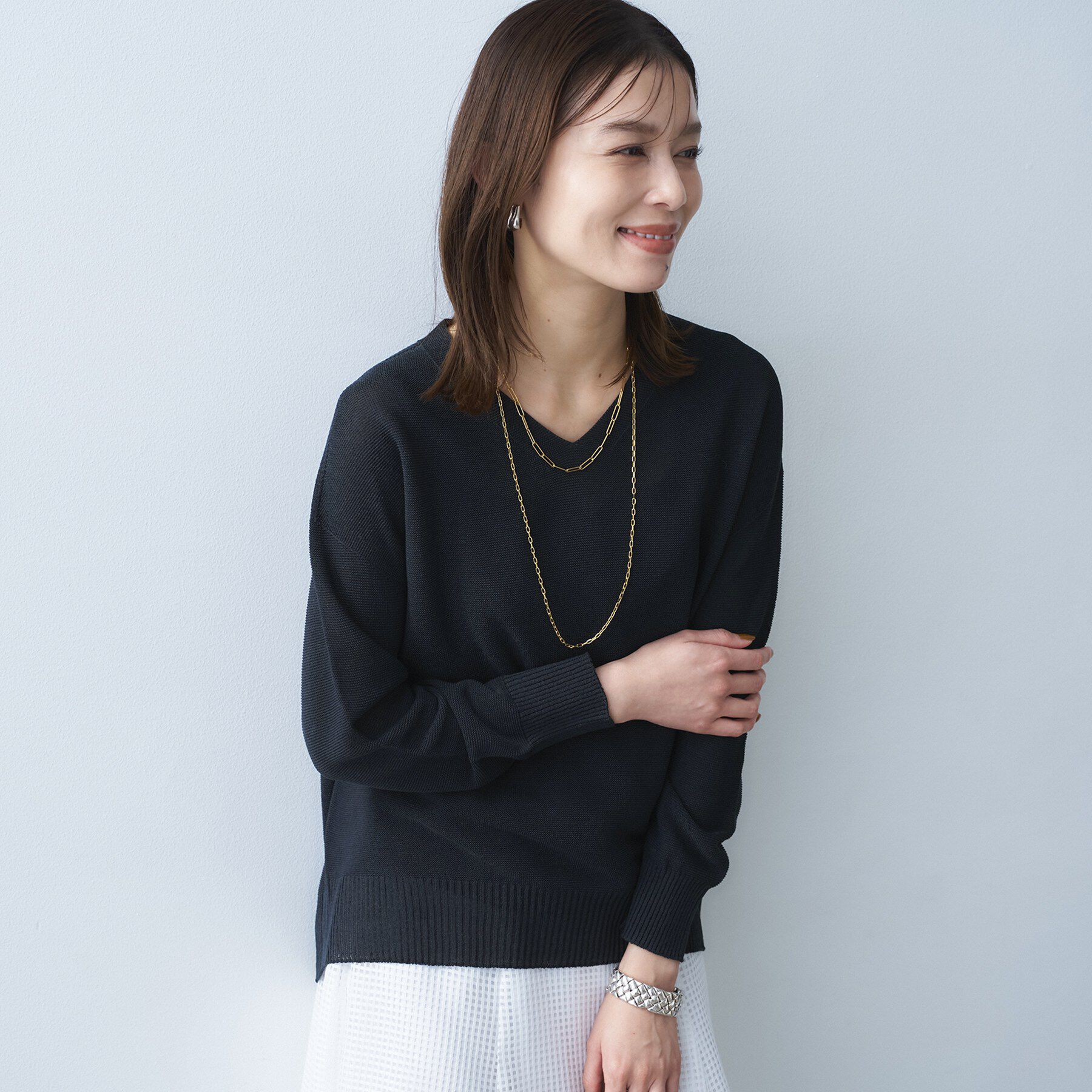 UNTITLED「ドライタッチVネックニット」|ニット・セーター|