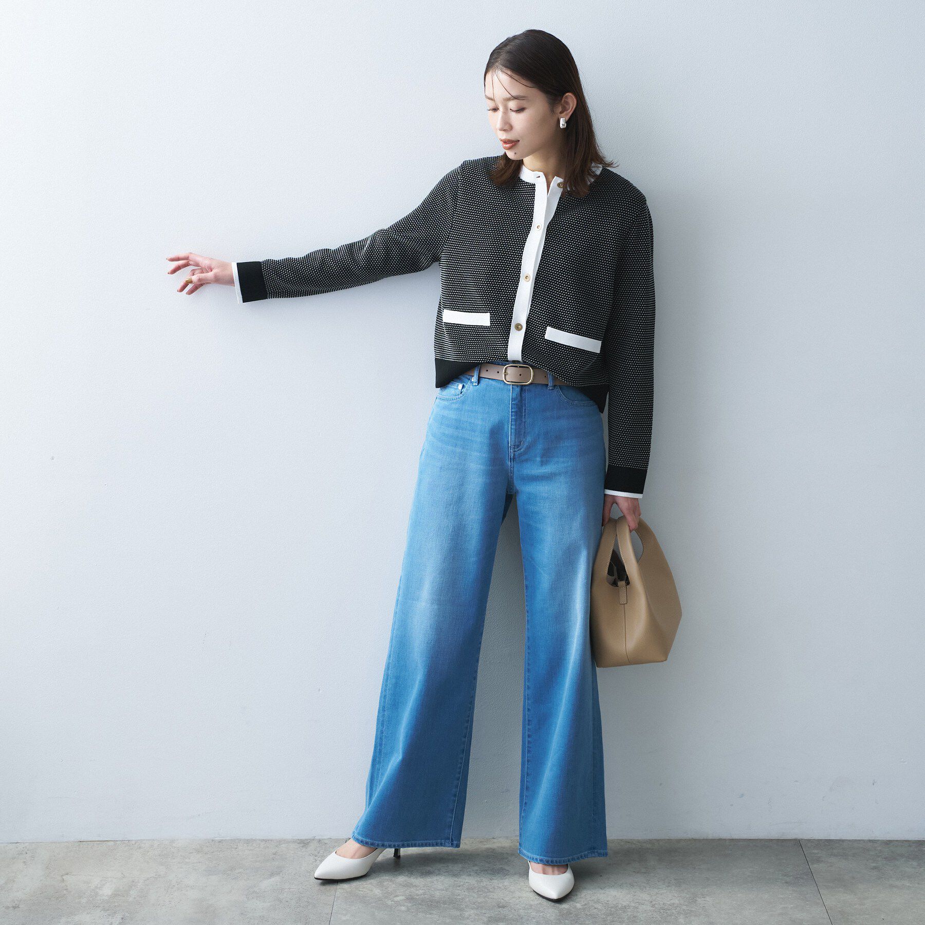 UNTITLED「配色ハイゲージニットカーディガン」|カーディガン|