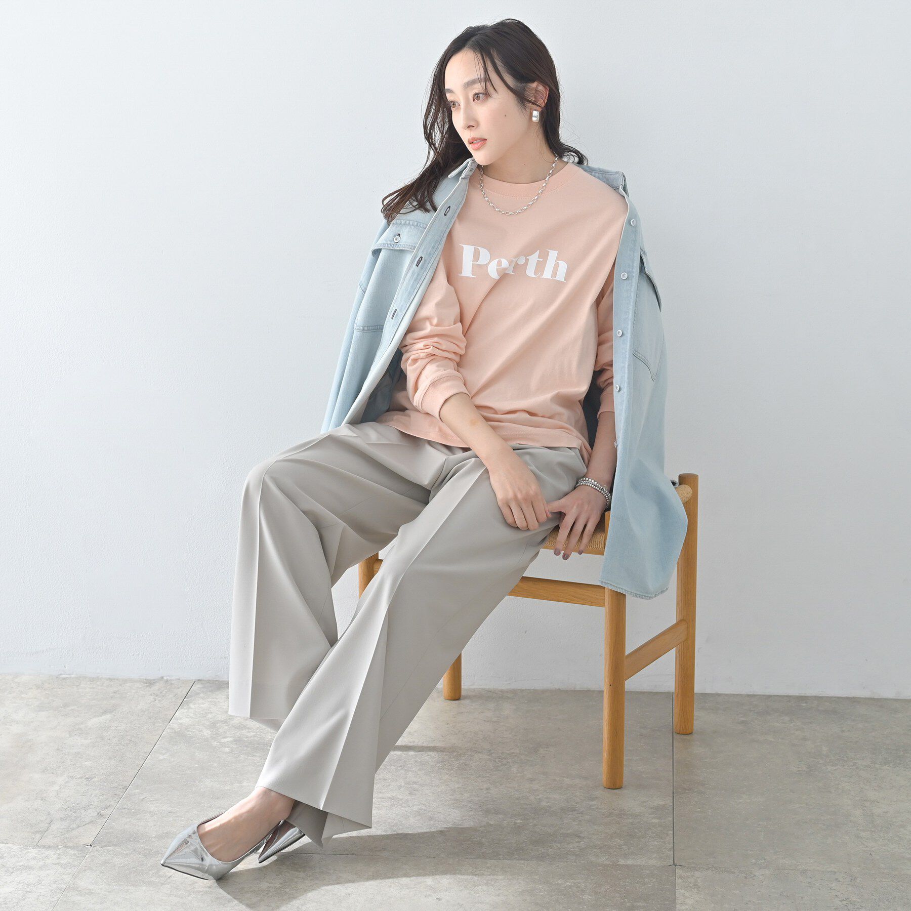 UNTITLED「【Healthy DENIM】PerthロングTシャツ」|Tシャツ・カットソー|