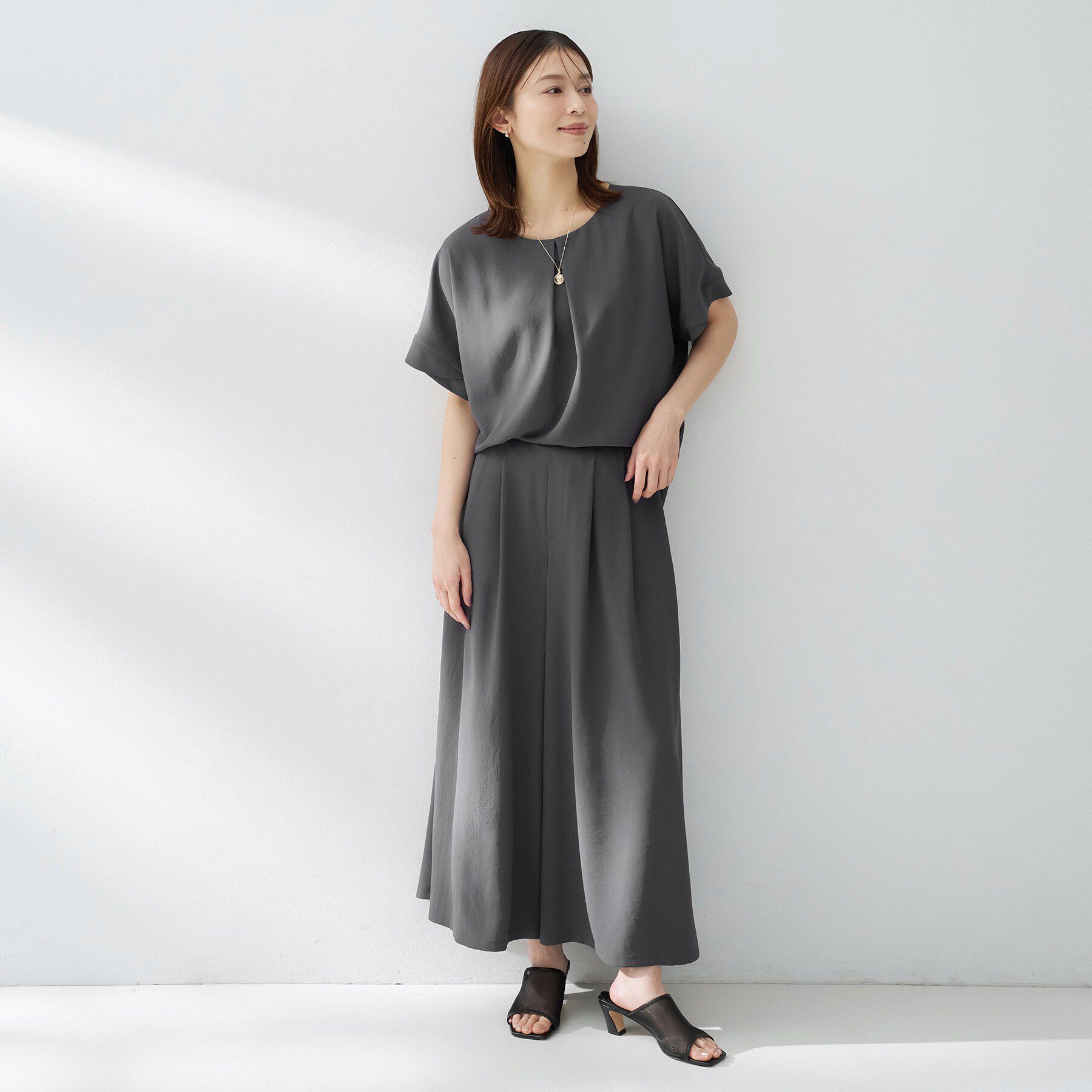 UNTITLED「【夏の名品セットアップが今年も登場！/はっ水/遮熱】リラクミスト ガウチョパンツ」|その他|