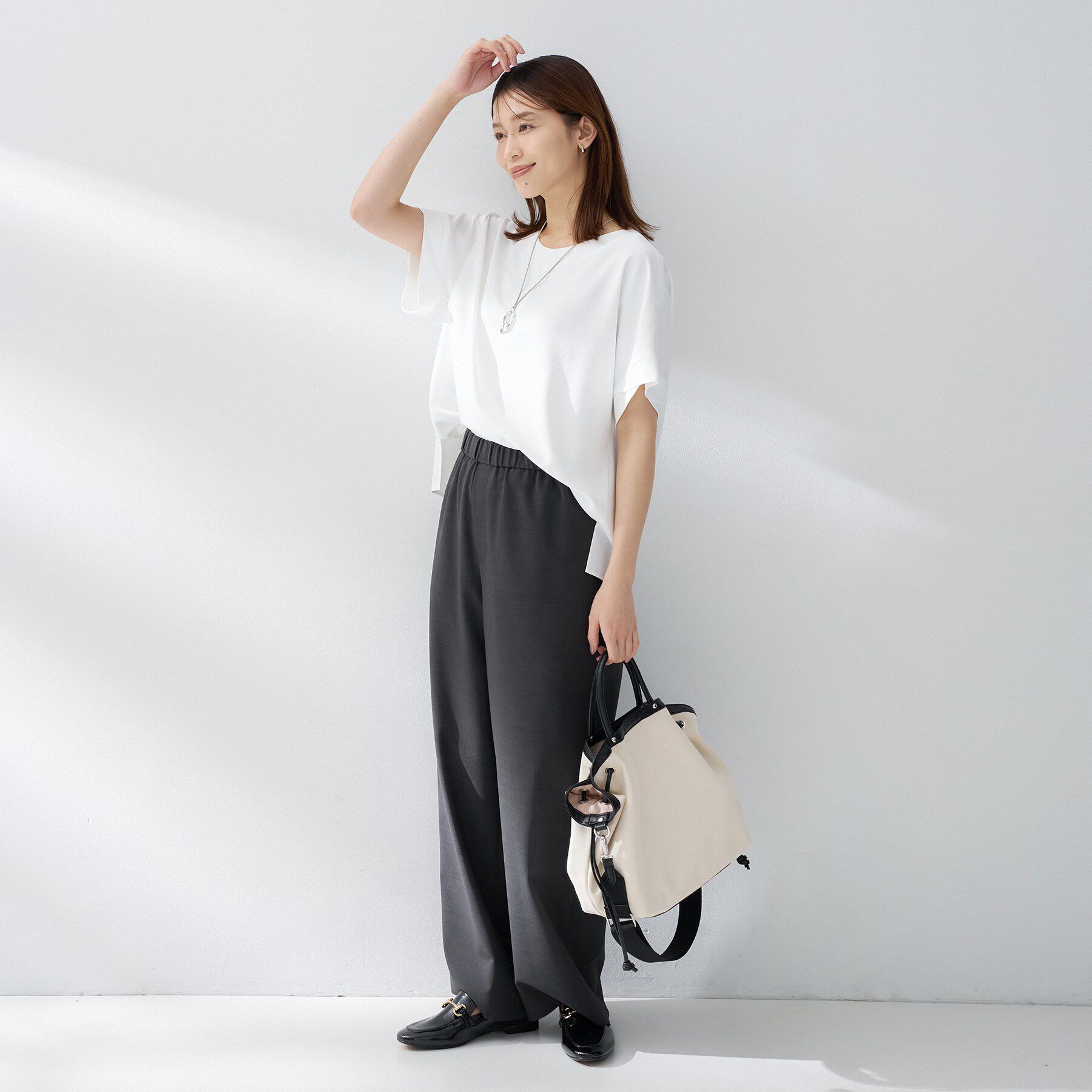 UNTITLED「【夏の名品セットアップが今年も登場！/はっ水/遮熱】リラクミスト 前後2WAYブラウス」|シャツ・ブラウス|