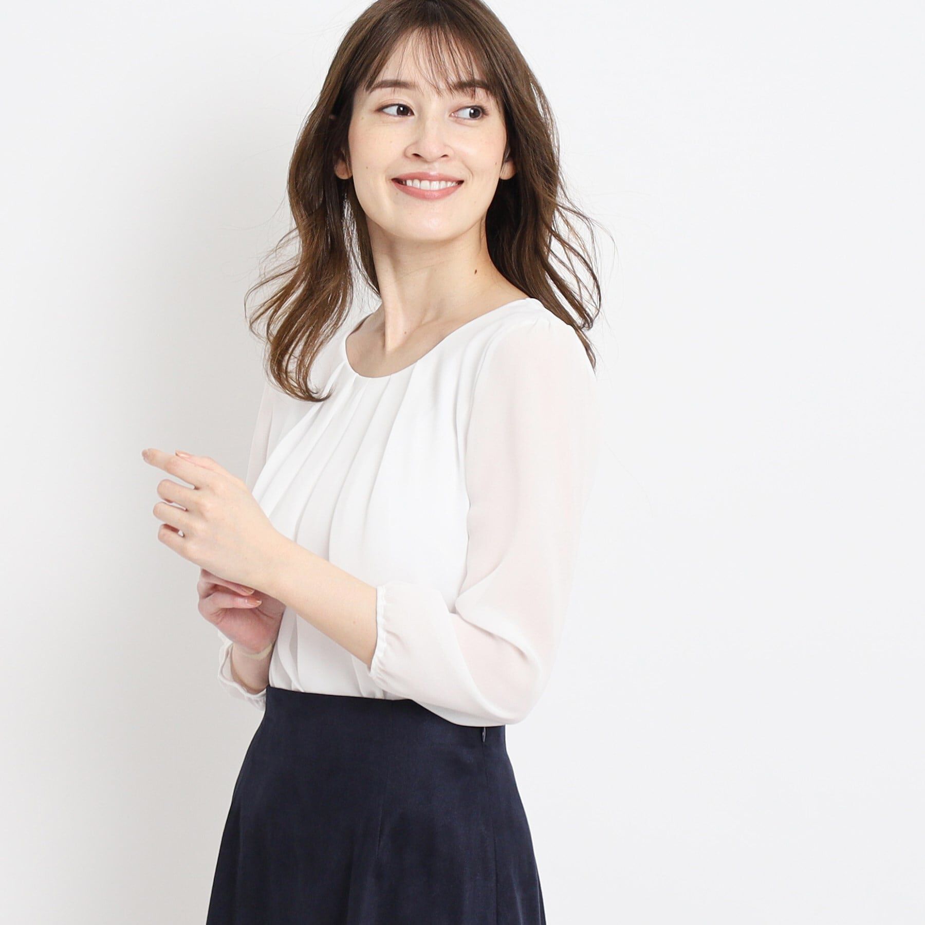 COUP DE CHANCE「【洗える／日本製／通勤】タックブラウス」|シャツ・ブラウス|