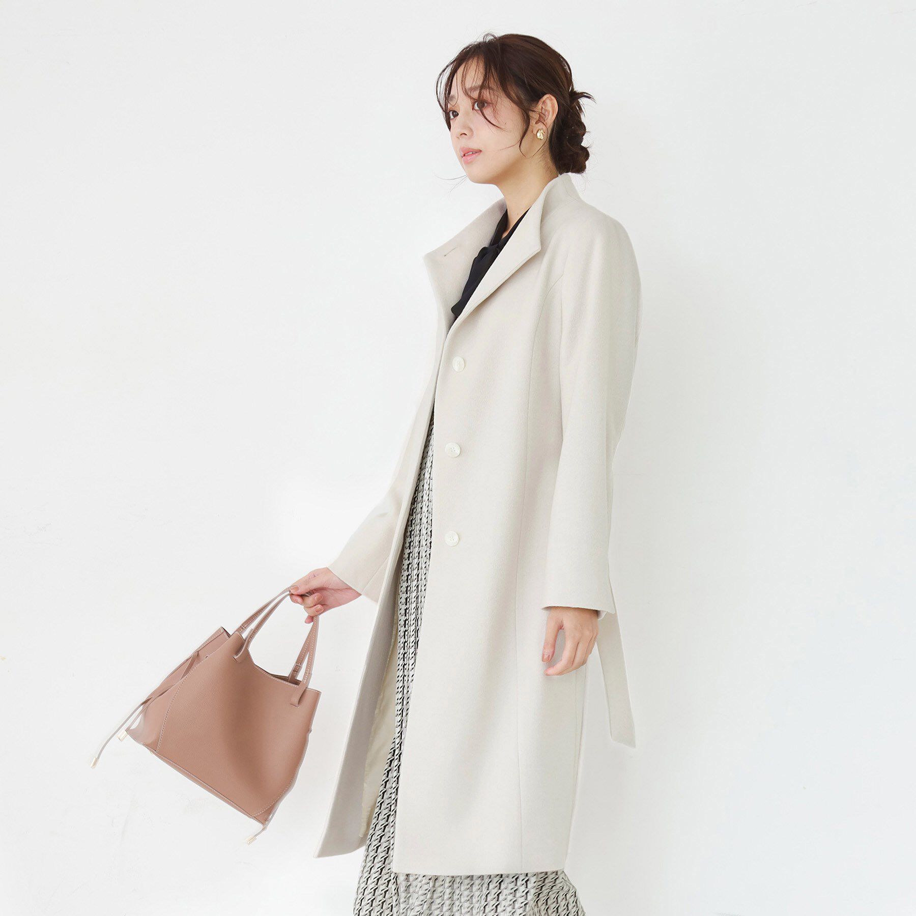 COUP DE CHANCE「【カシミヤ混／日本製】Iラインスタンドウィングカラーコート」|その他|