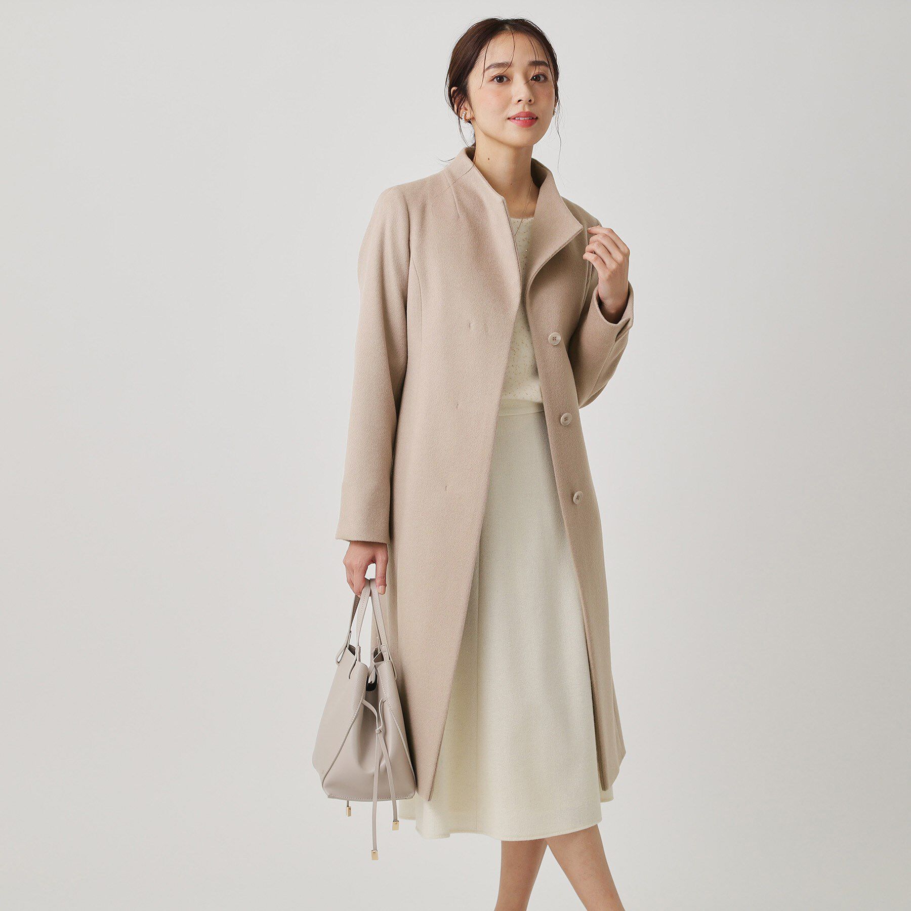 COUP DE CHANCE「【カシミヤ混／日本製】Iラインスタンドウィングカラーコート」|その他|