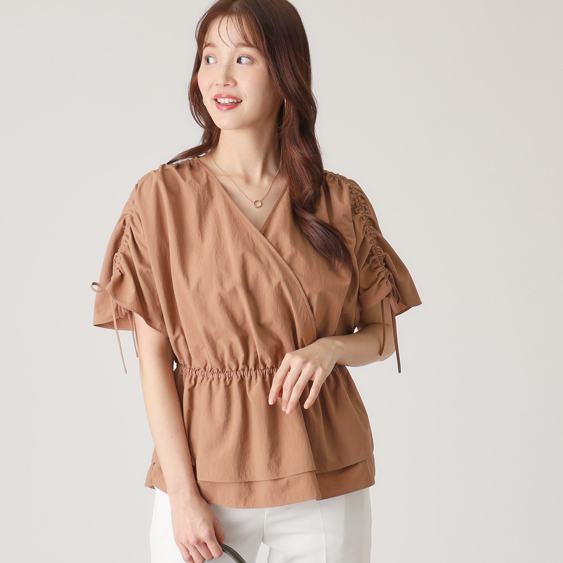 COUP DE CHANCE「【洗える／日本製】カシュクールタイプのギャザーブラウス」|シャツ・ブラウス|