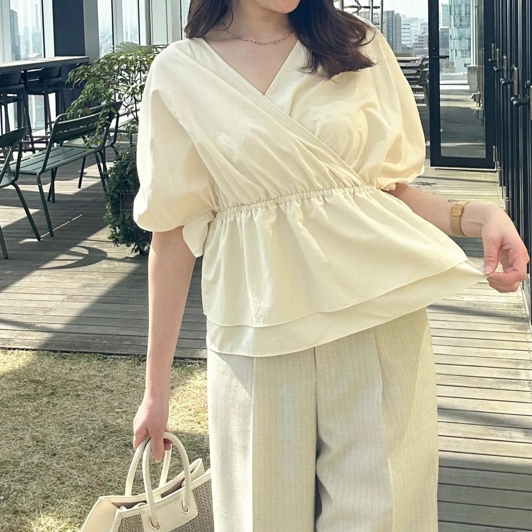 COUP DE CHANCE「【洗える／日本製】カシュクールタイプのギャザーブラウス」|シャツ・ブラウス|