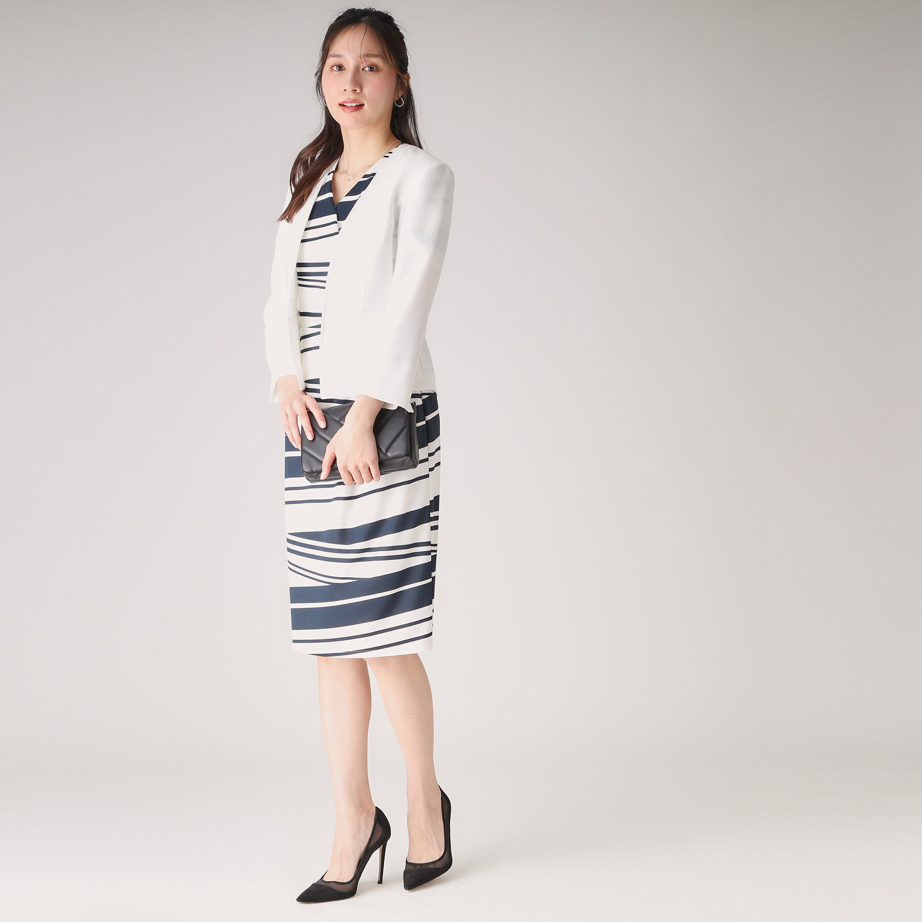 COUP DE CHANCE「【洗える／日本製】カシュクール風デザインワンピース」|ワンピース|