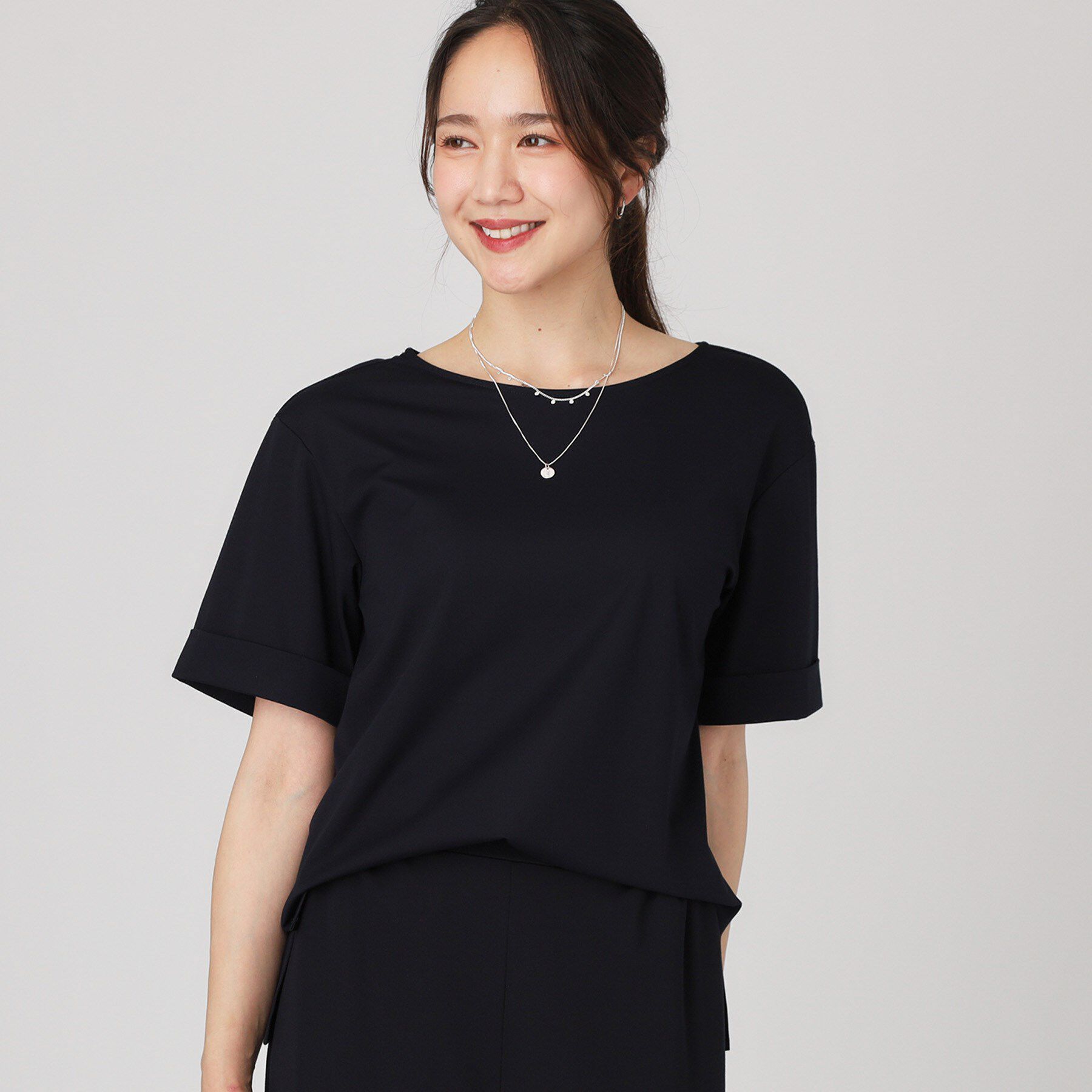 COUP DE CHANCE「【手洗い可】袖デザインのプルオーバー」|Tシャツ・カットソー|ネイビー(094)