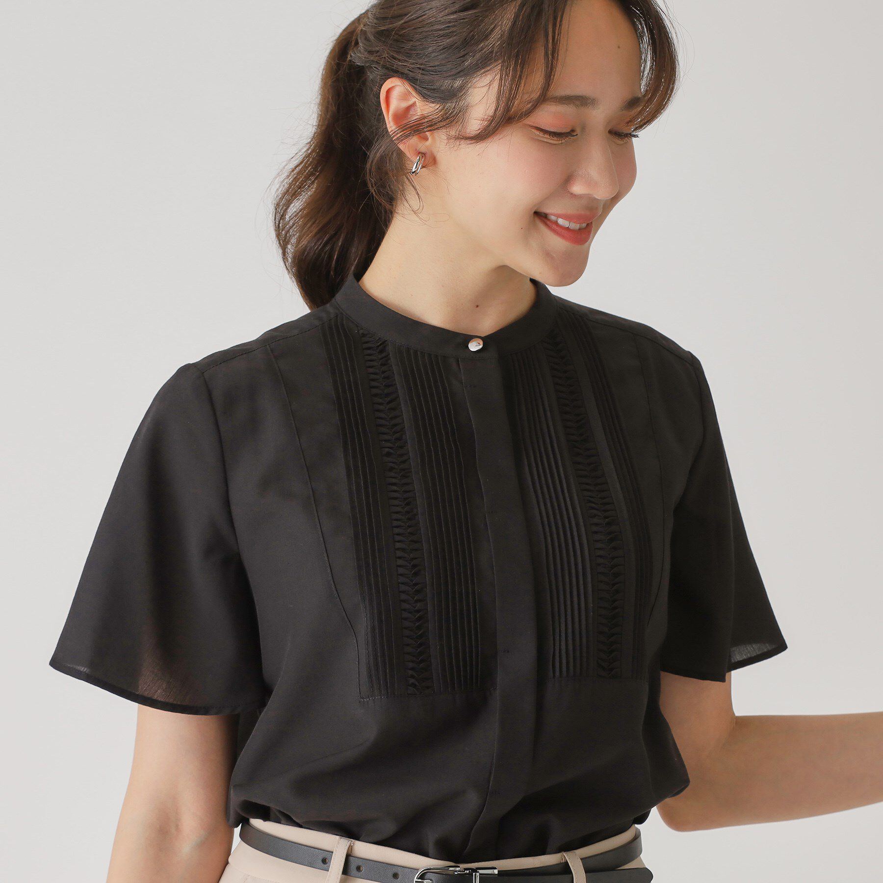 COUP DE CHANCE「【手洗い可】タックデザインブラウス」|シャツ・ブラウス|