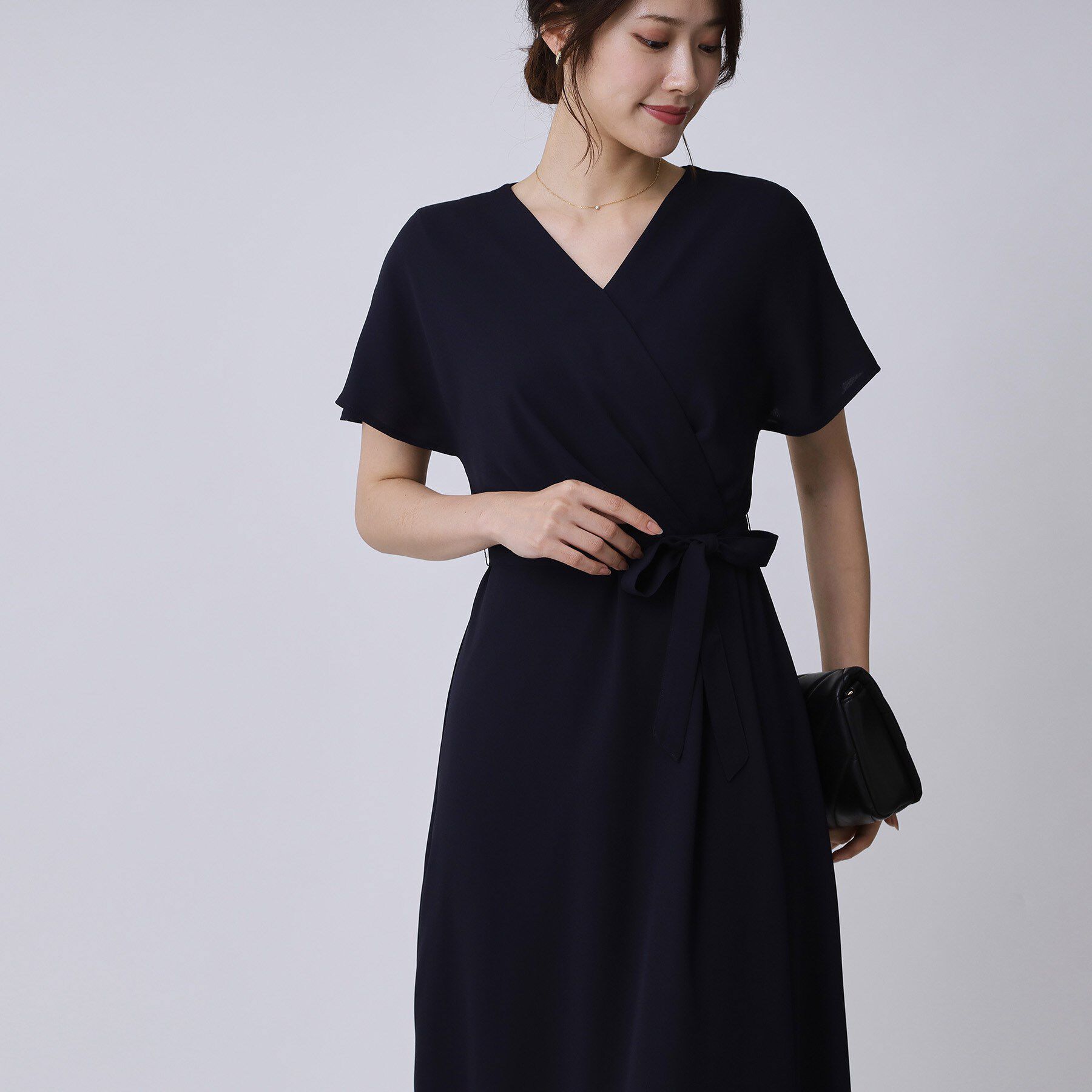 COUP DE CHANCE「【手洗い可／日本製】カシュクール風ワンピース」|ワンピース|