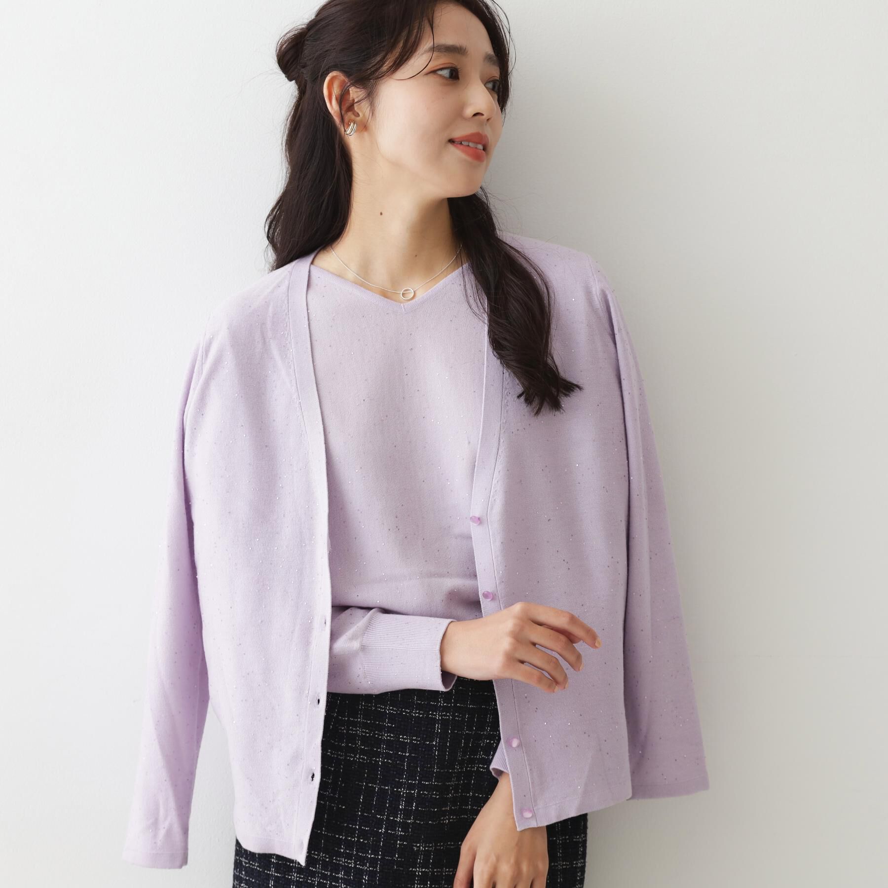 COUP DE CHANCE「【手洗い可】スパンコール入りニットトップス」|ニット・セーター|