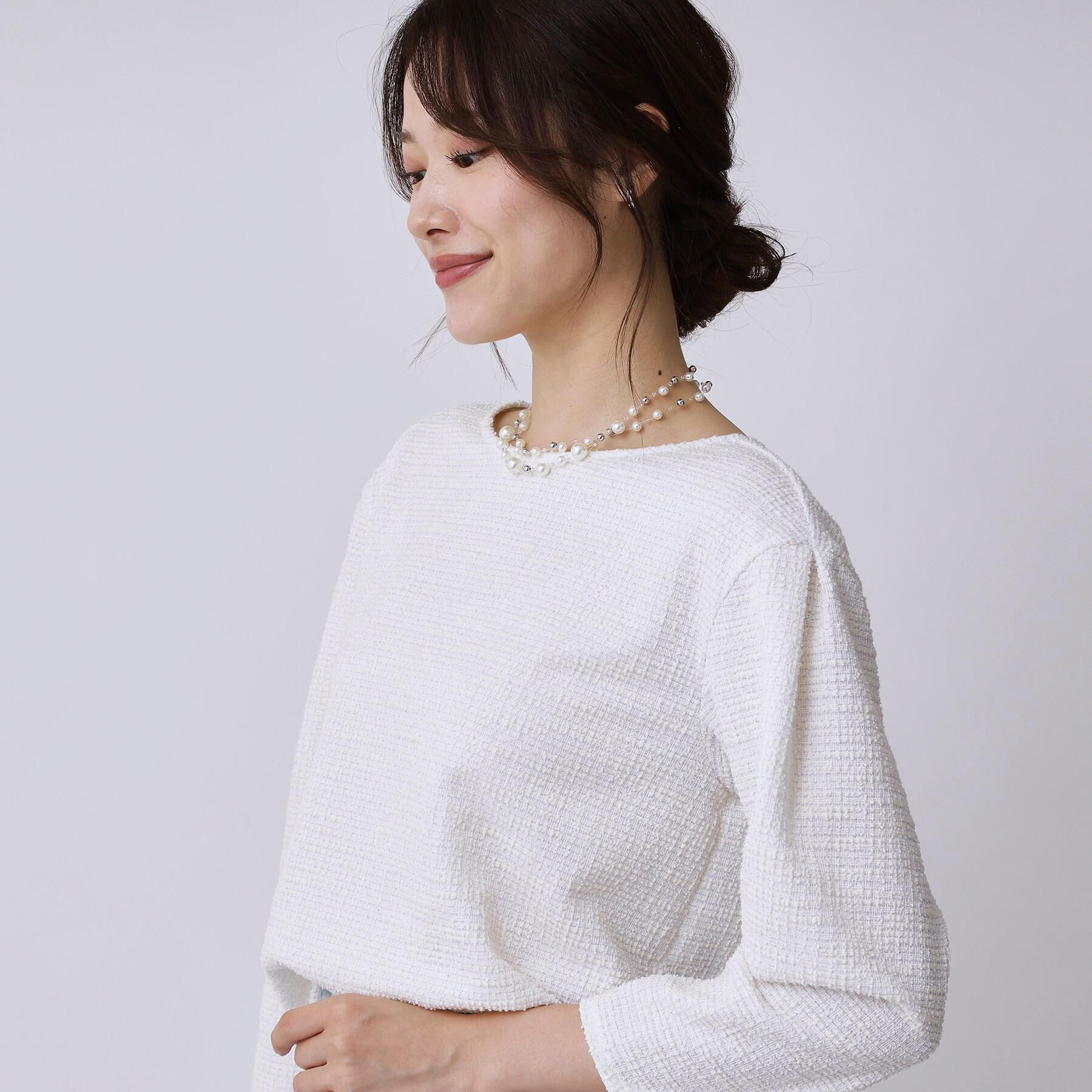 COUP DE CHANCE「【手洗い可／日本製／ジャージ素材／セットアップ可】ラメ意匠素材トップス」|Tシャツ・カットソー|