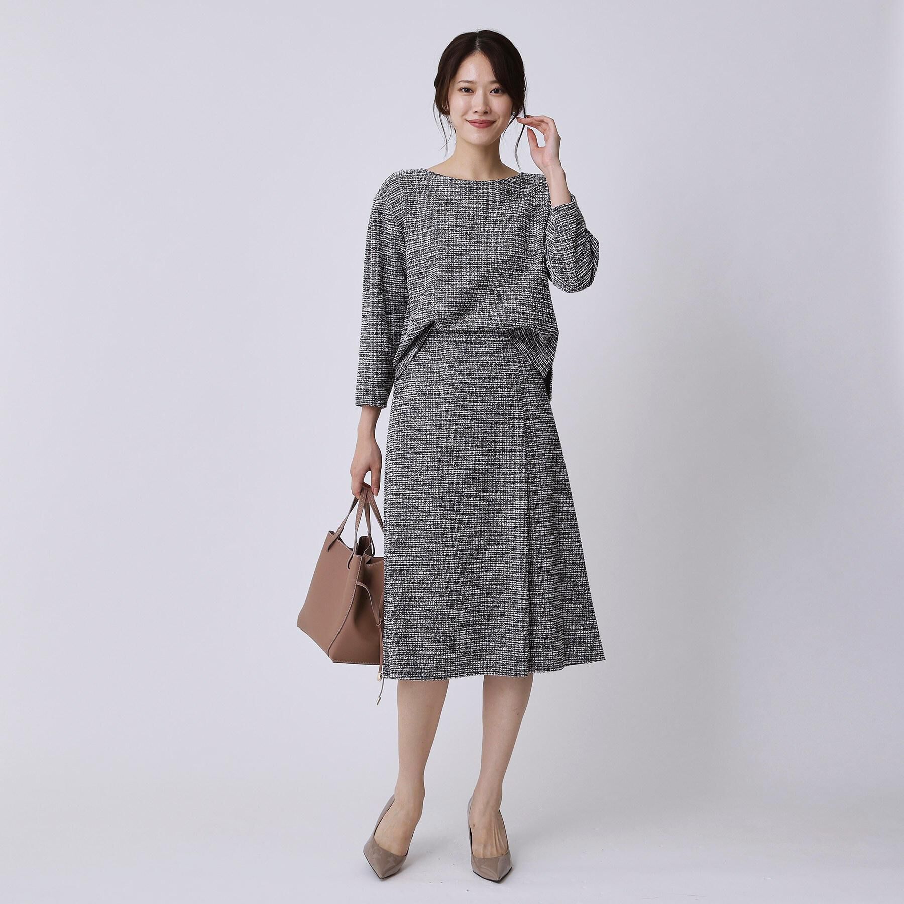 COUP DE CHANCE「【手洗い可／日本製／ジャージ素材／セットアップ可】ラメ意匠素材トップス」|Tシャツ・カットソー|