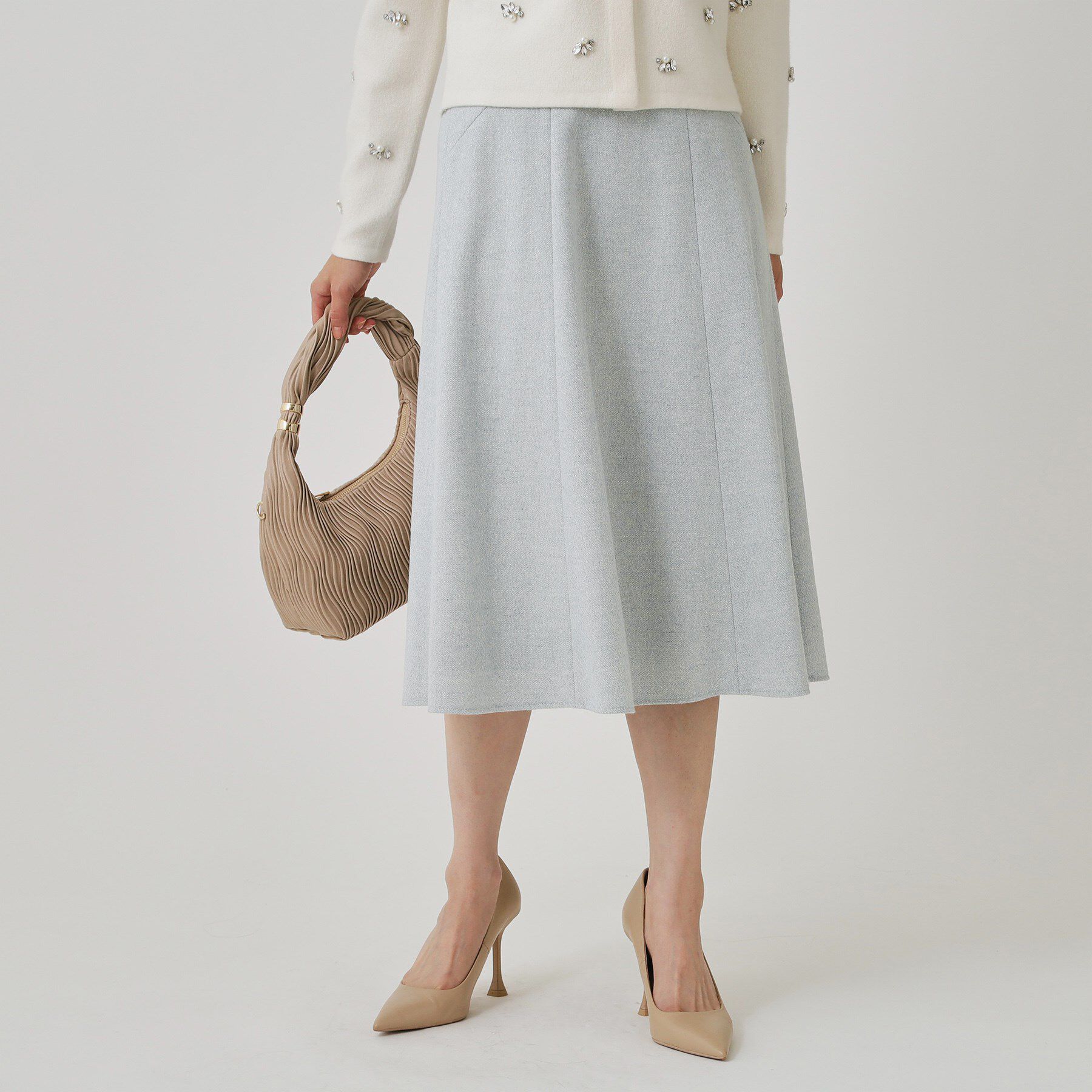 COUP DE CHANCE「【日本製】ラメ混ツイードフレアースカート」|スカート|