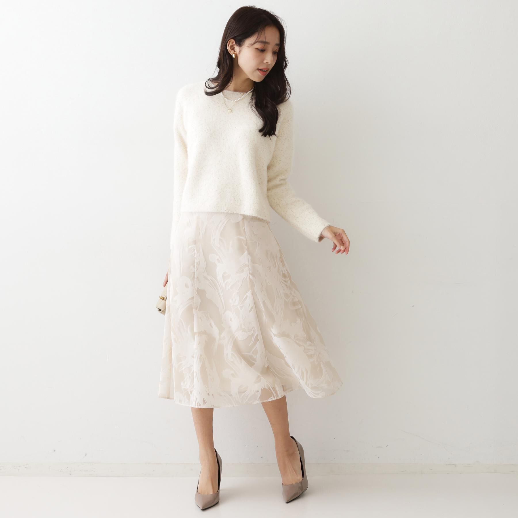 COUP DE CHANCE「【手洗い可／日本製】フロッキープリントのスカート」|スカート|