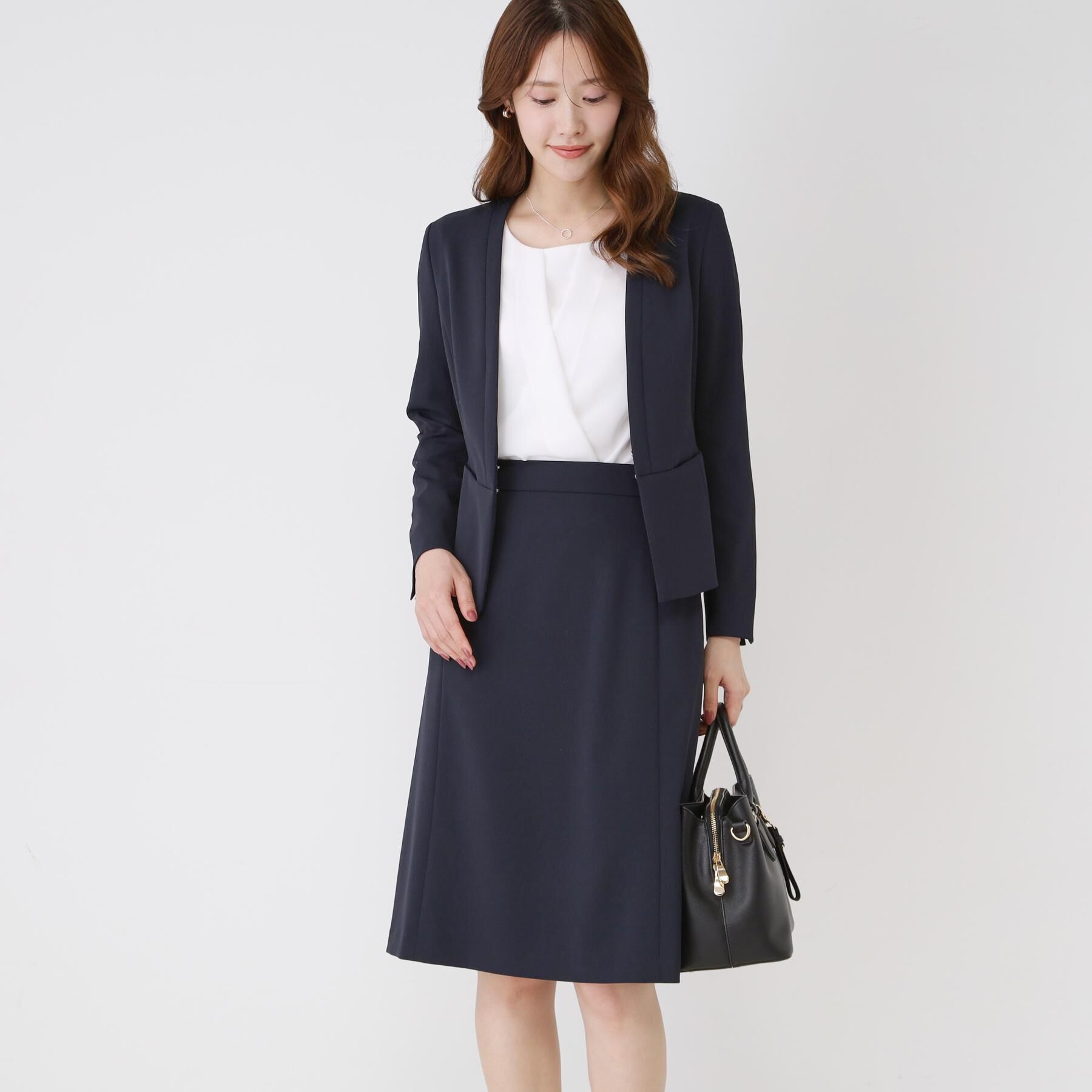 COUP DE CHANCE「【手洗い可／日本製／伸縮性／スーツ可】カラーレスジャケット」|ノーカラージャケット|