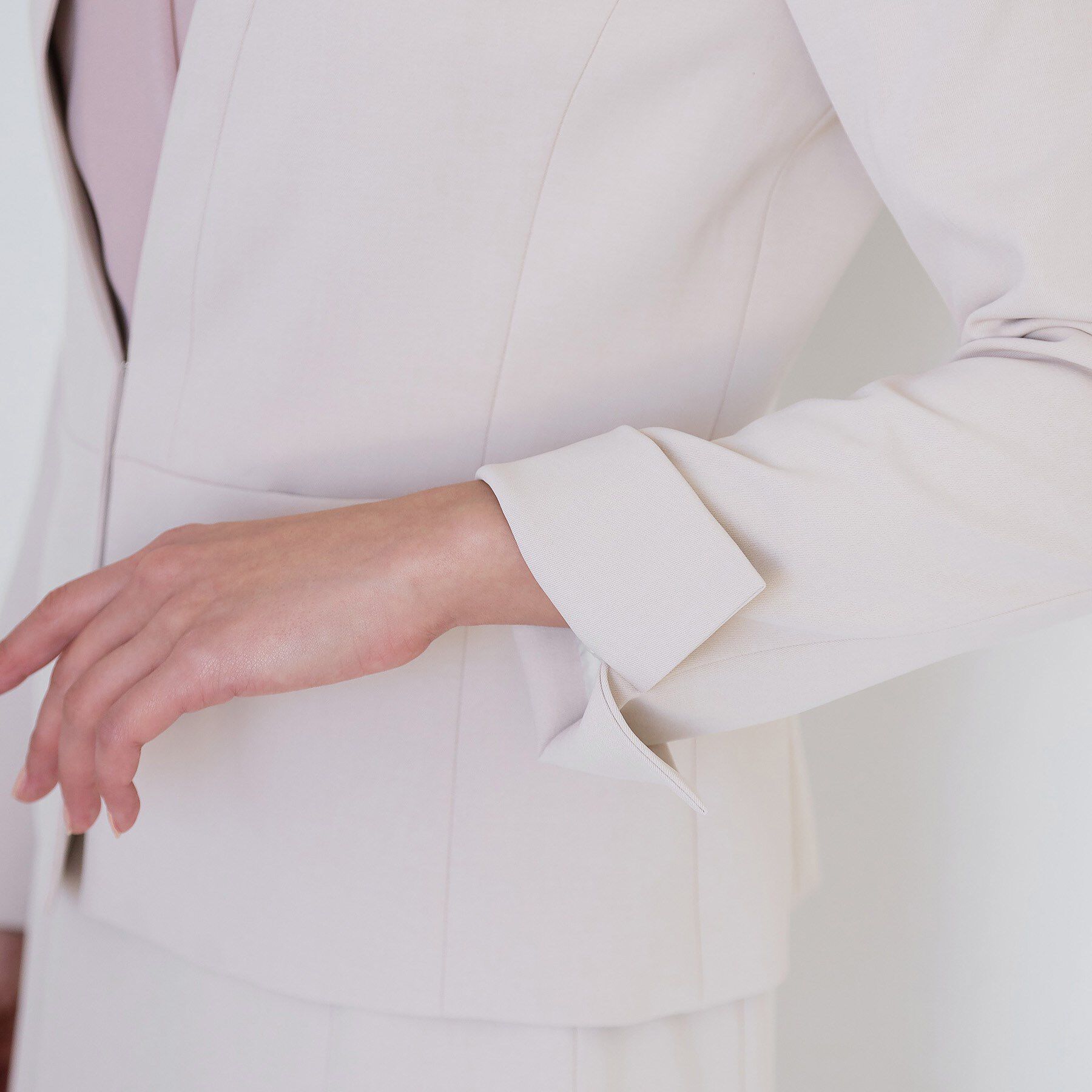 COUP DE CHANCE「【手洗い可／日本製／伸縮性／スーツ可】カラーレスジャケット」|ノーカラージャケット|