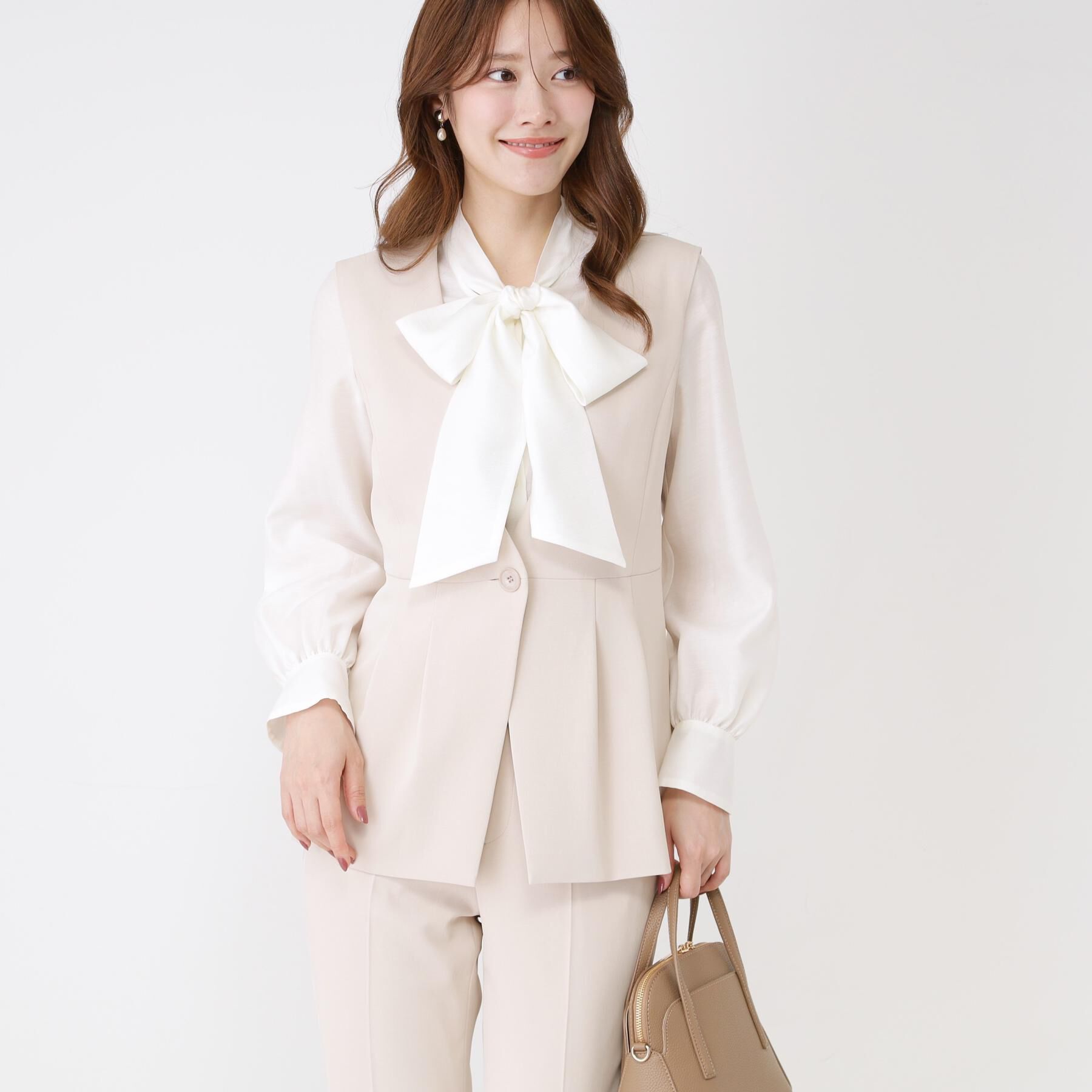 COUP DE CHANCE「【手洗い可／日本製／セットアップ可】カラーレスジレ」|ベスト・ジレ|