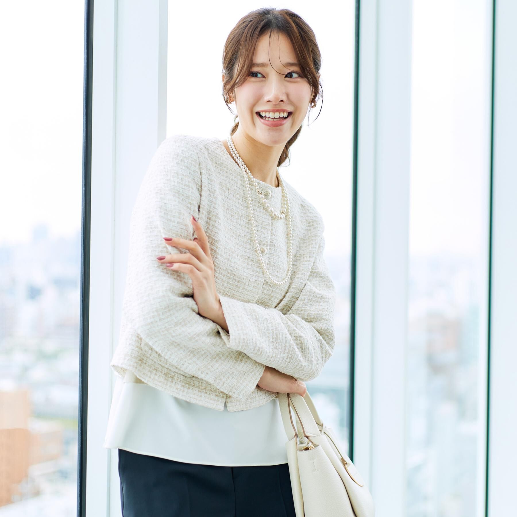 COUP DE CHANCE「【ON/OFF着回し】カラーツイードジャケット」|ノーカラージャケット|