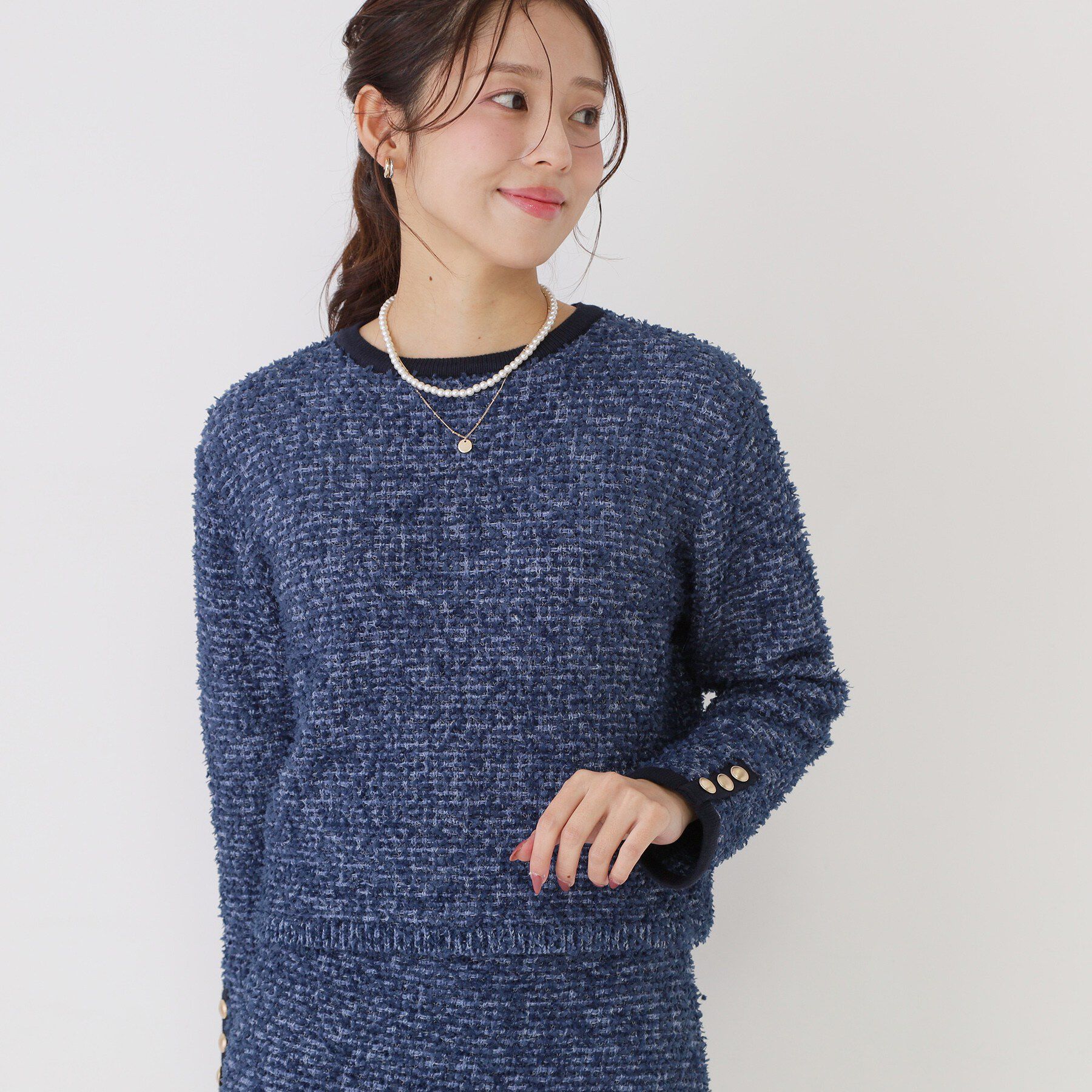 COUP DE CHANCE「【洗える/セットアップ可】ツィード調ニットトップス」|ニット・セーター|