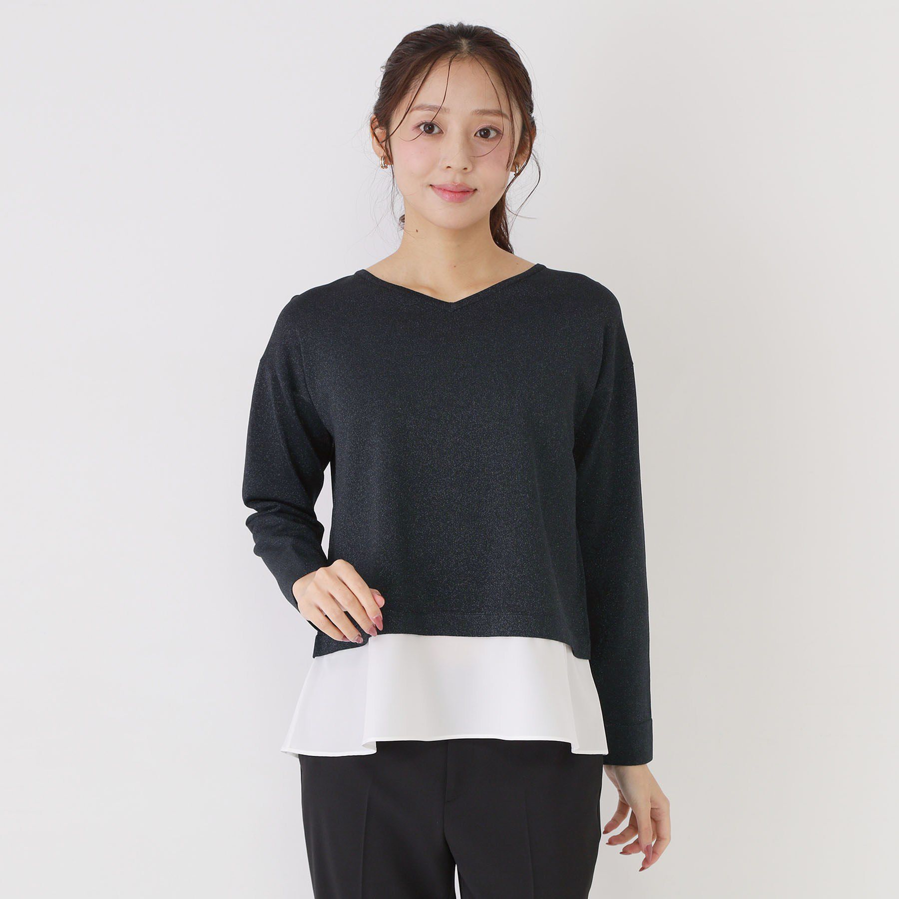 COUP DE CHANCE「【洗える】レイヤード風デザイントップス」|ニット・セーター|