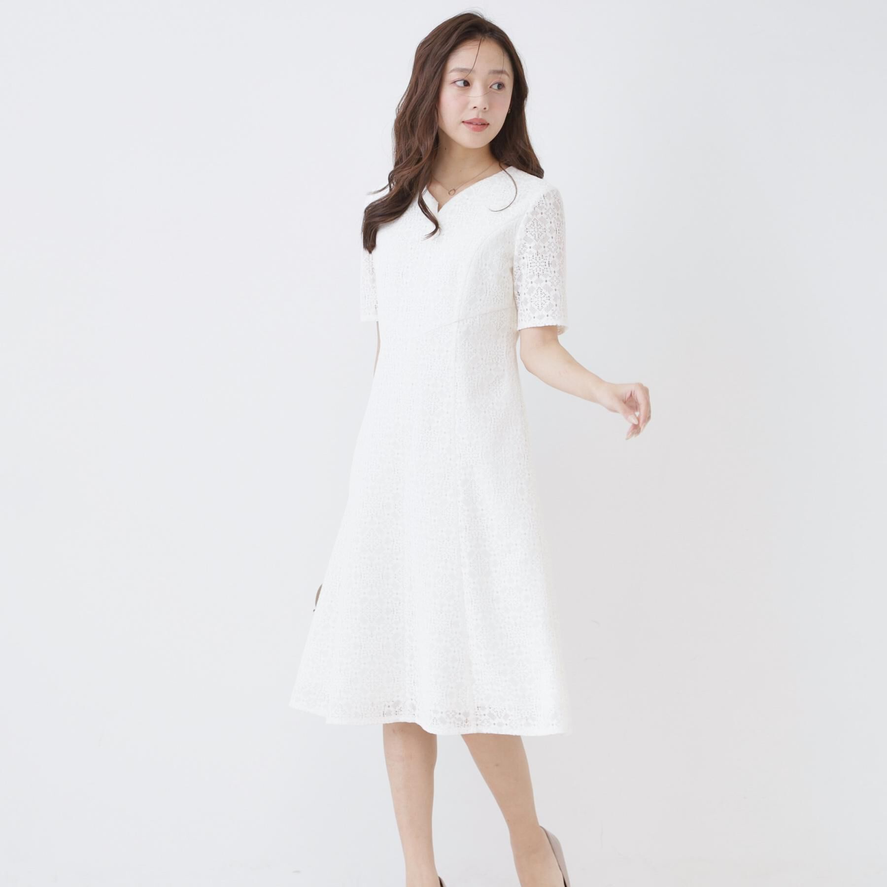 COUP DE CHANCE「【手洗い可／日本製／360&deg;シリーズ】ラッセルレースワンピース」|ワンピース|