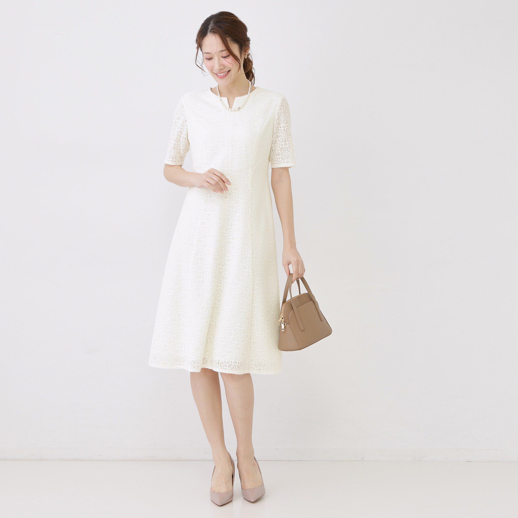 COUP DE CHANCE「【手洗い可／日本製／360&deg;シリーズ】ラッセルレースワンピース」|ワンピース|