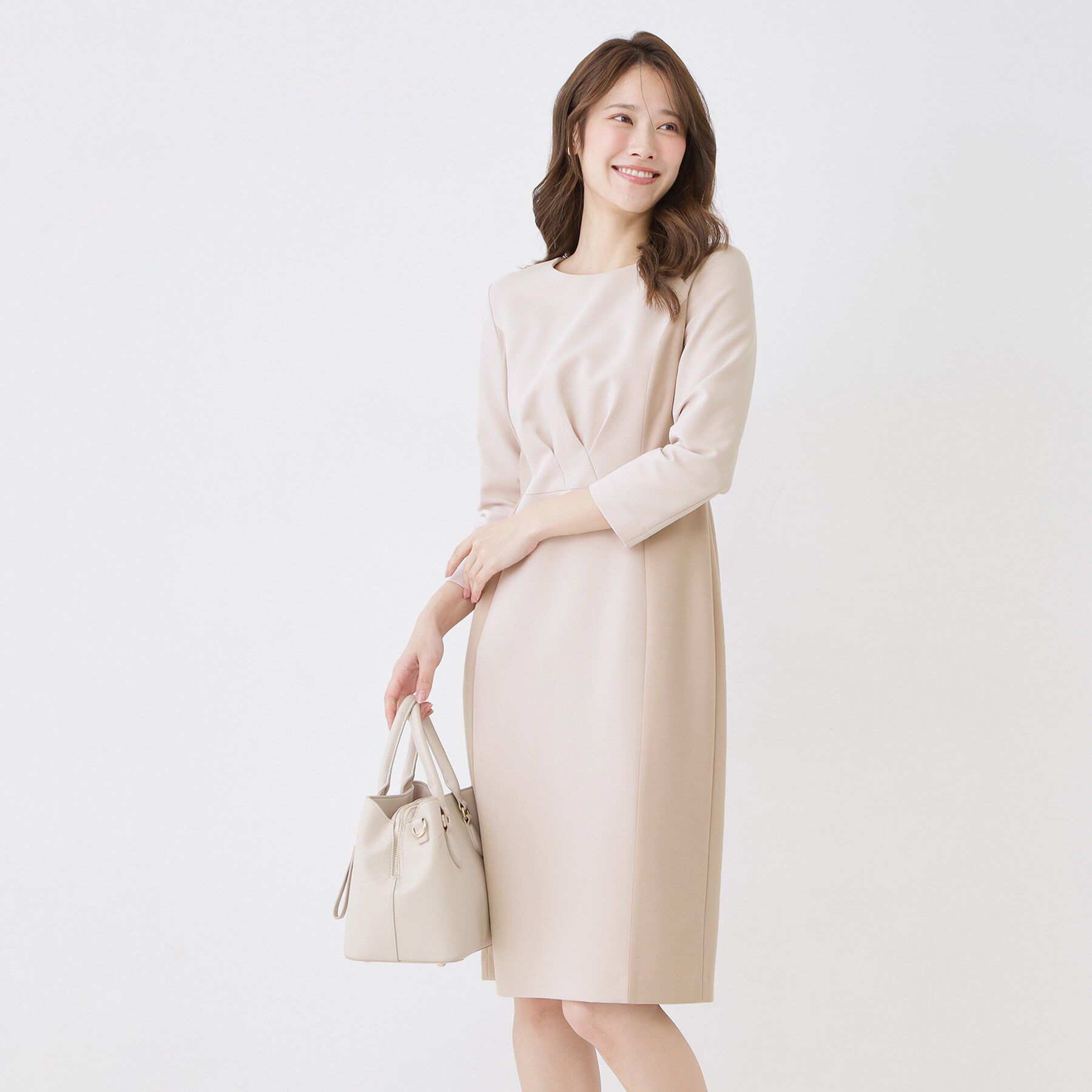 COUP DE CHANCE「【手洗い可／日本製】配色タイトワンピース」|ワンピース|ライトピンク(070