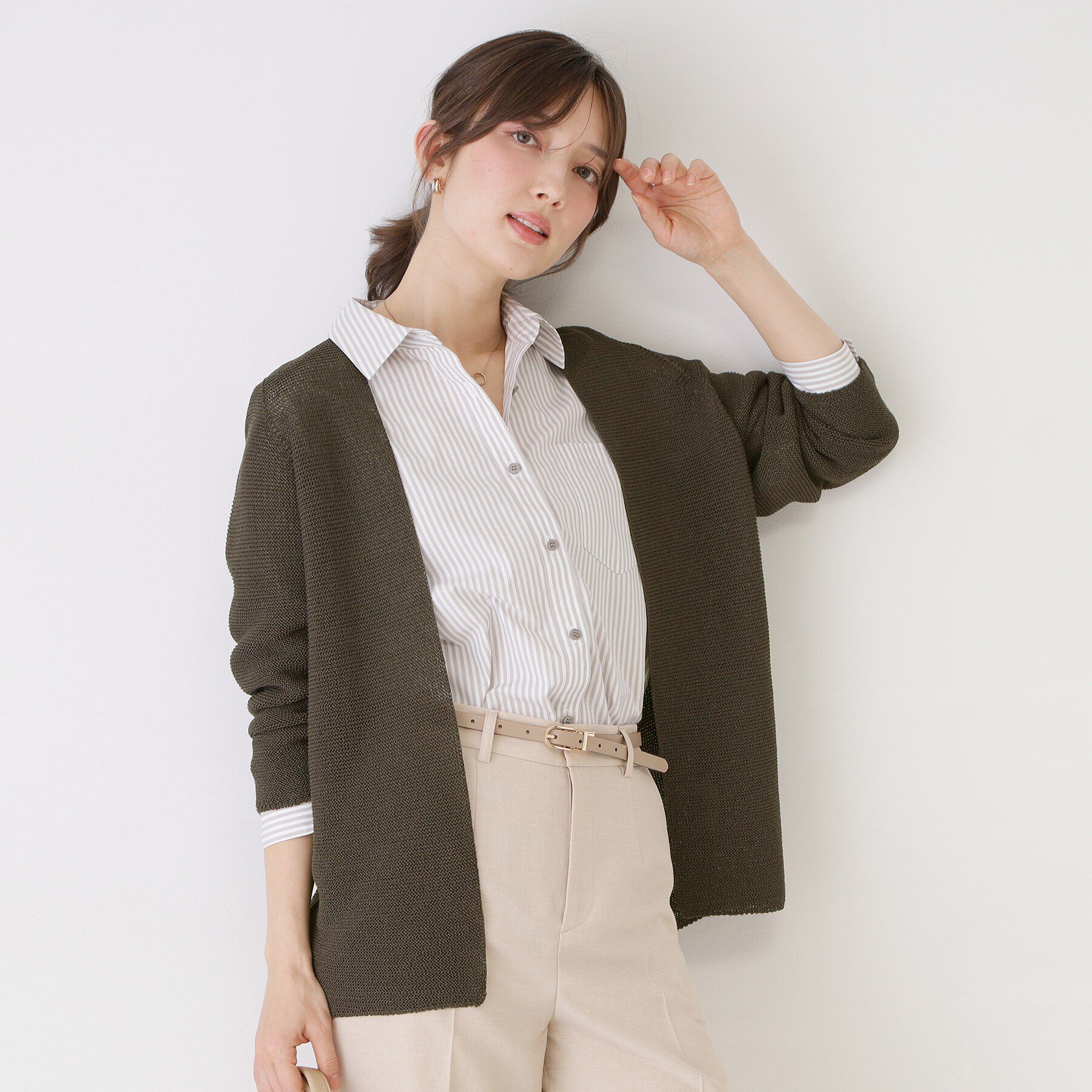 COUP DE CHANCE「【手洗い可／日本製】着流しカーディガン」|カーディガン|