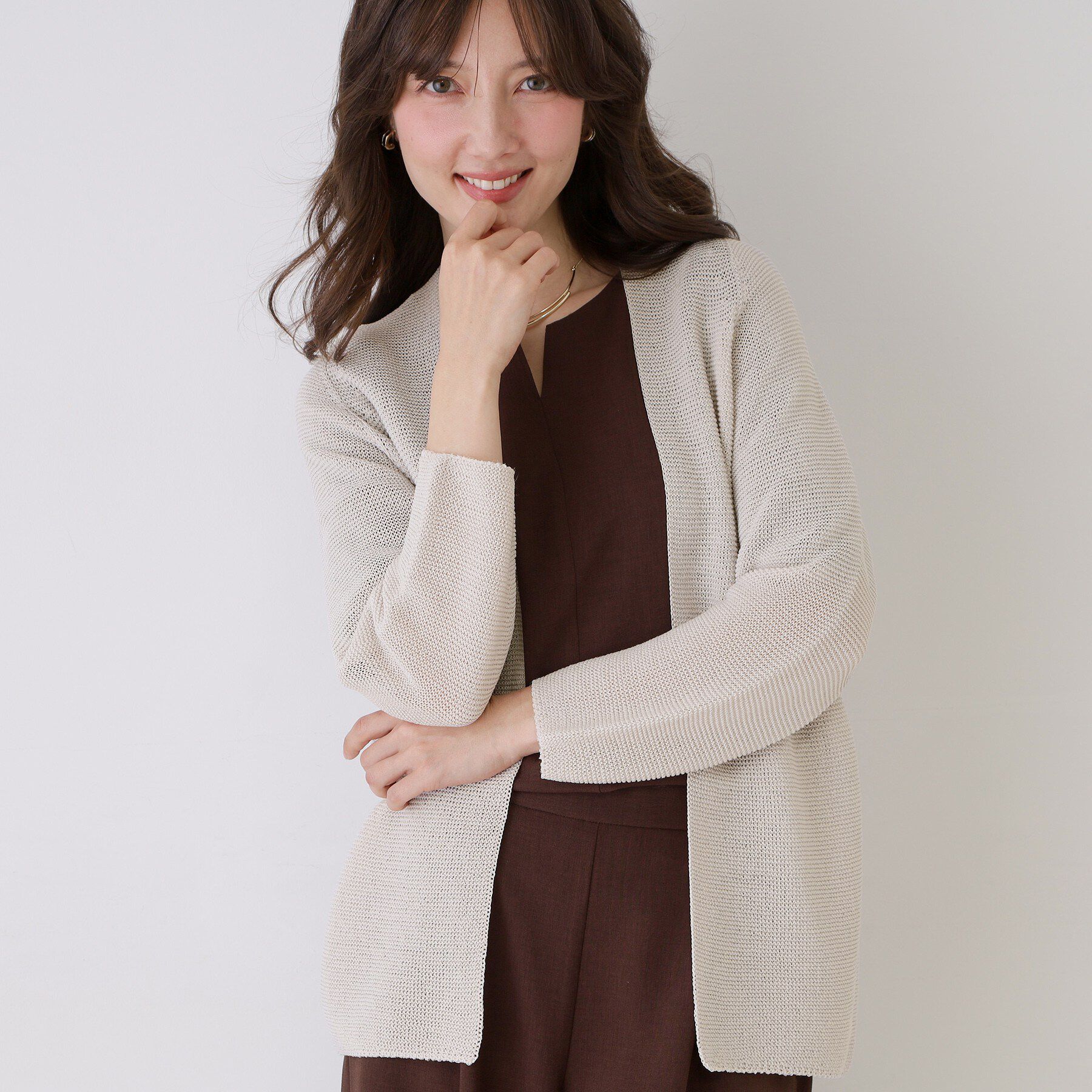 COUP DE CHANCE「【手洗い可／日本製】着流しカーディガン」|カーディガン|