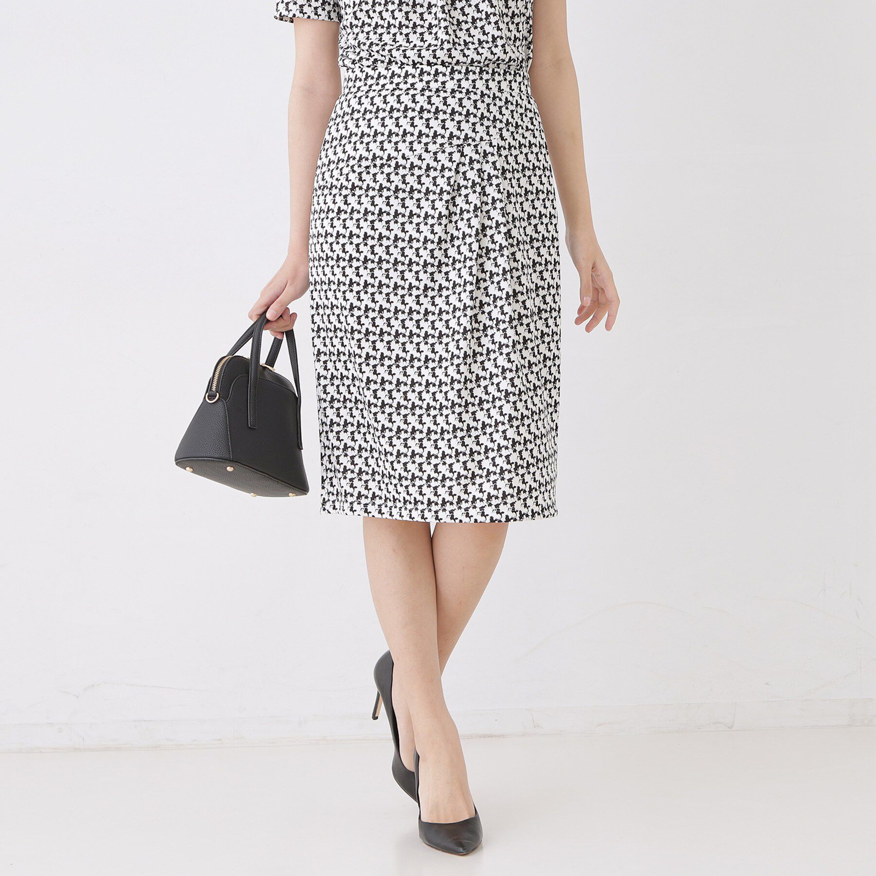 COUP DE CHANCE「【手洗い可／日本製／セットアップ可】幾何柄タイトスカート」|スカート|