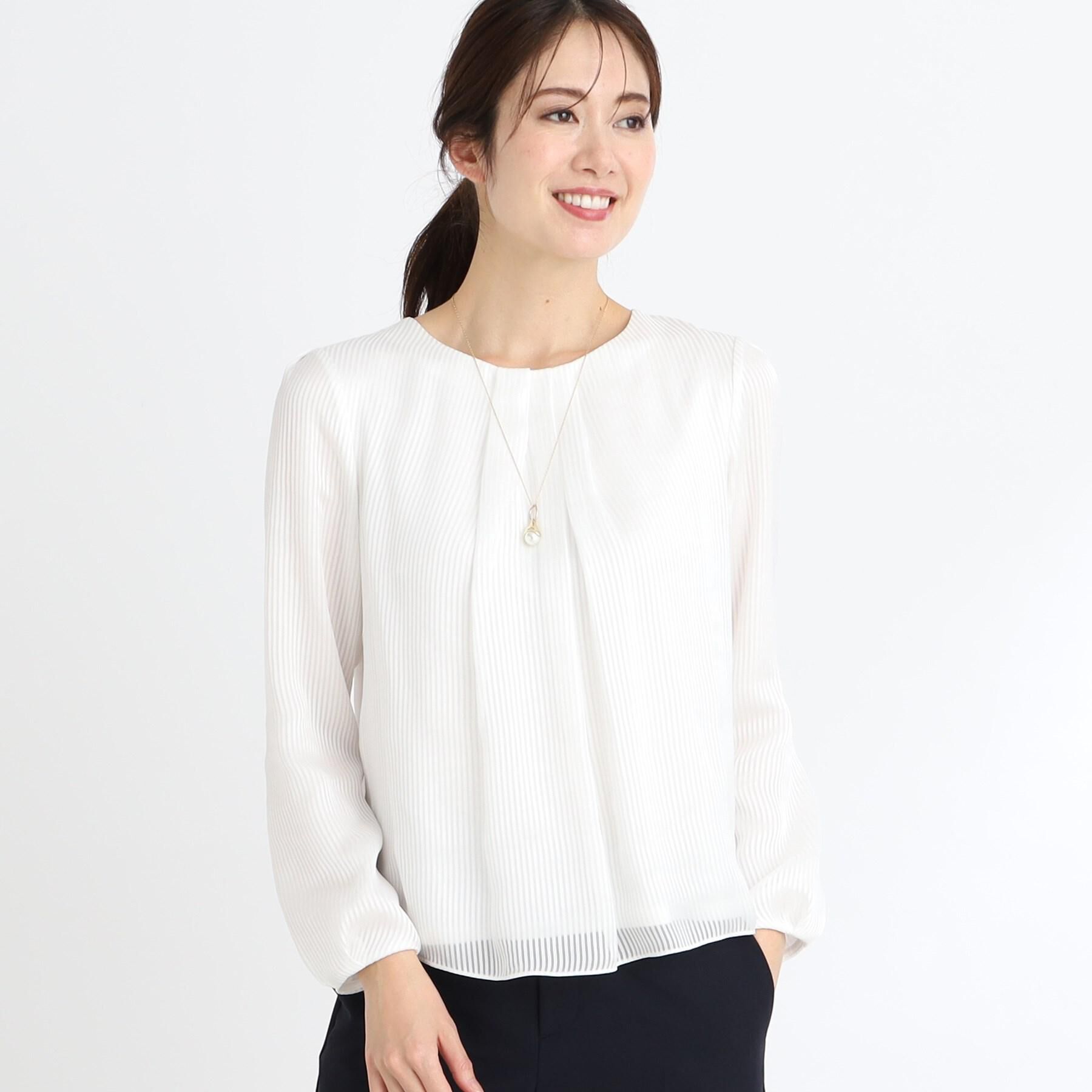 Reflect「【手洗い可】シアーシャドーストライプブラウス」|シャツ・ブラウス|