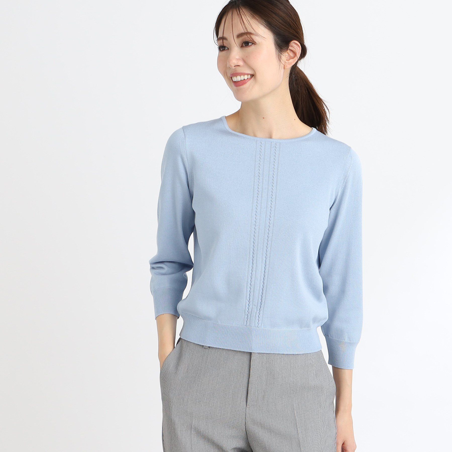 Reflect「【夏SALE／WEB限定カラーあり／アンサンブル可】プルオーバーニット」|ニット・セーター|ブルー(091)