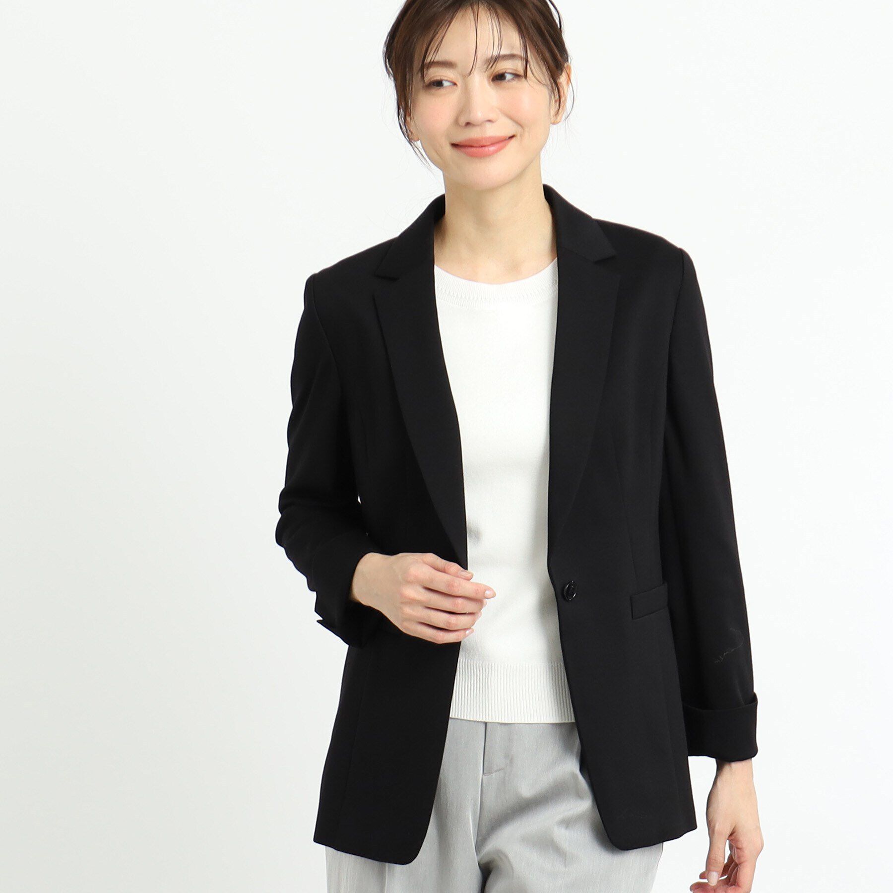 Reflect「【匠シリーズ／洗える】匠ジャケット／ロングテーラード」|テーラードジャケット|ブラック(019)